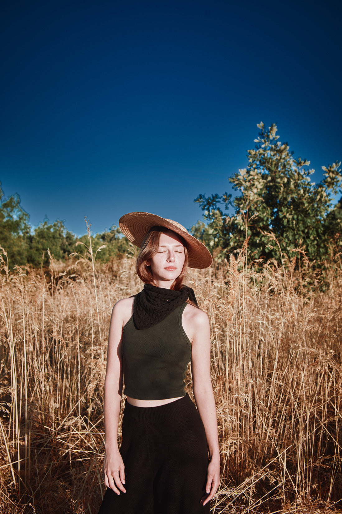 JASMINE Bandana Scarf in Organic Cotton - Black