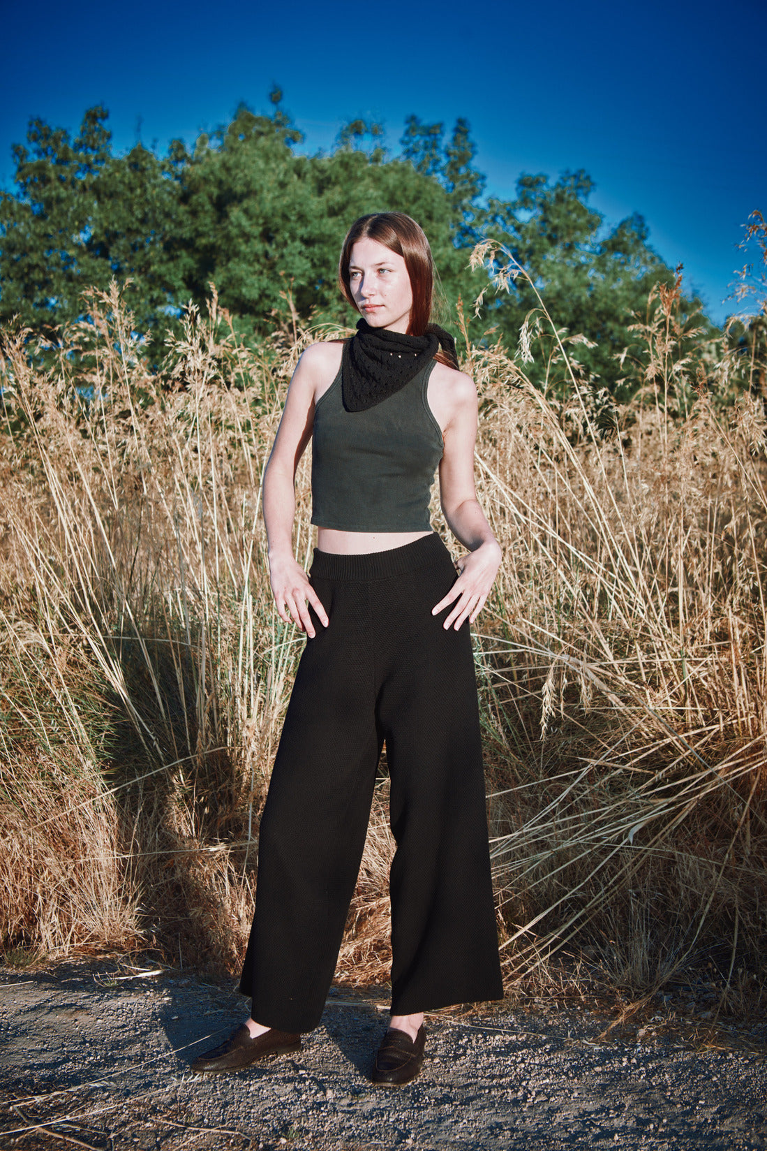 JASMINE Bandana Scarf in Organic Cotton - Black