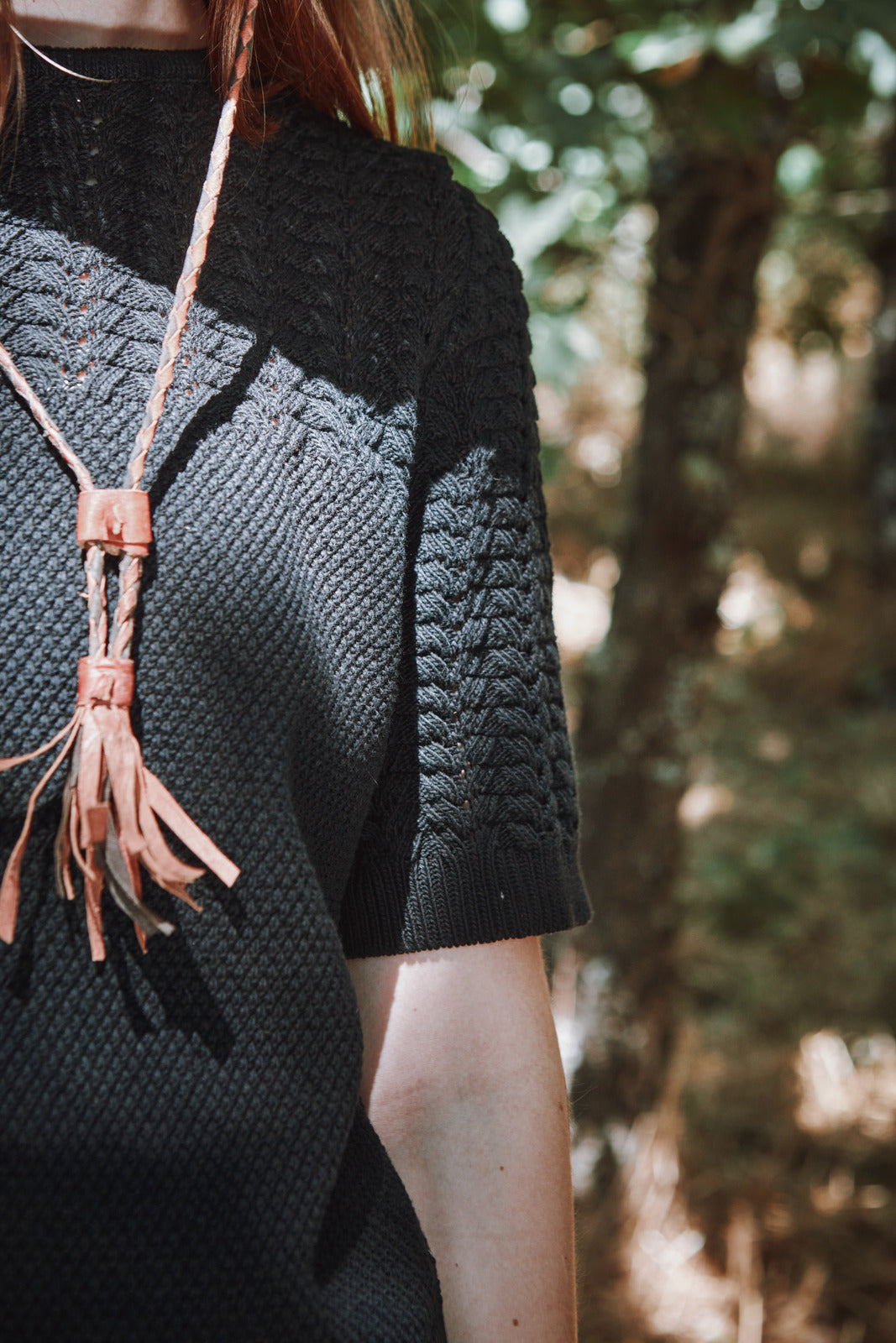 LIZ Lace Top in Organic Cotton - Black