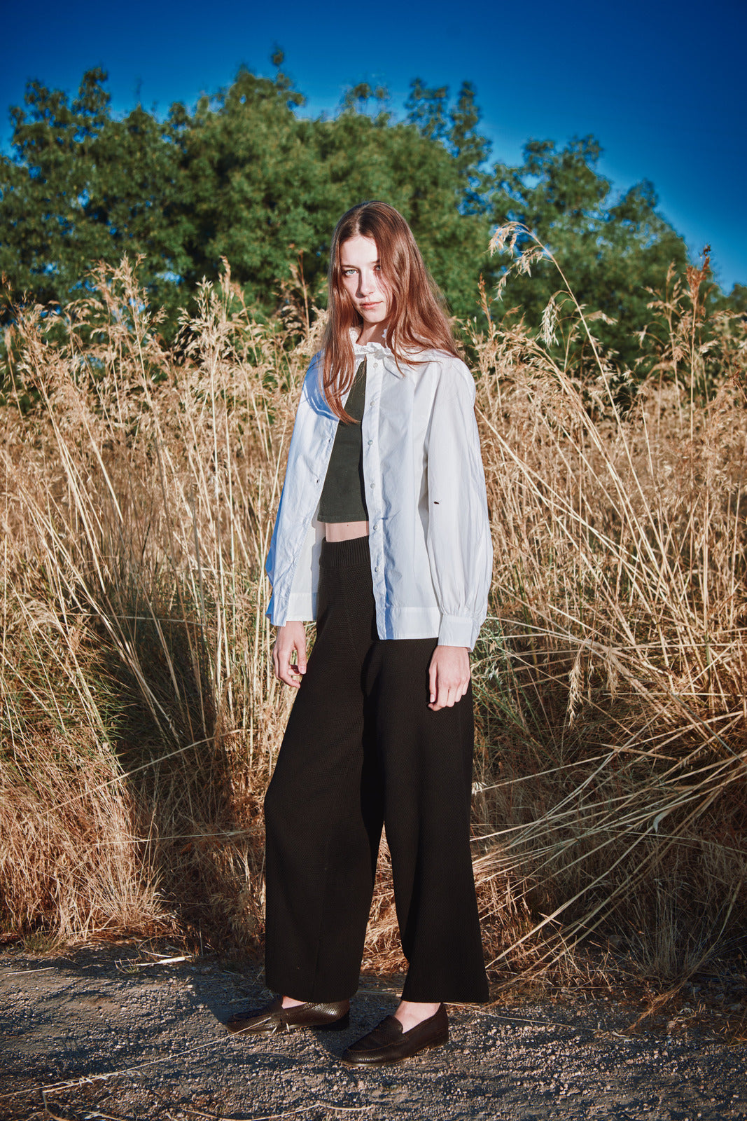 LOUISA Cropped Pants in Organic Cotton - Black