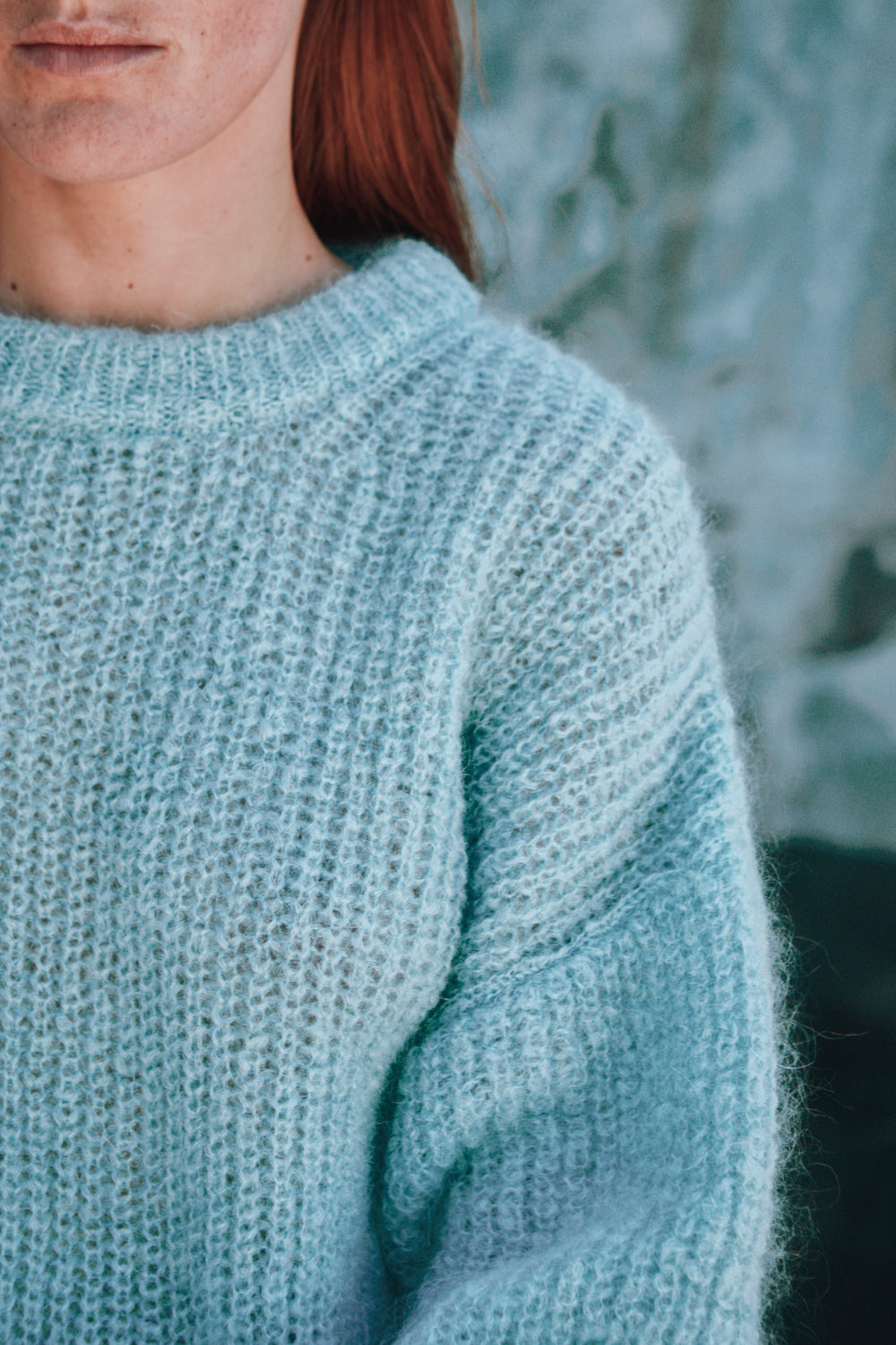 LUCIE Pull en laine mohair par Marion Graux x L'Envers - Bleu glacier