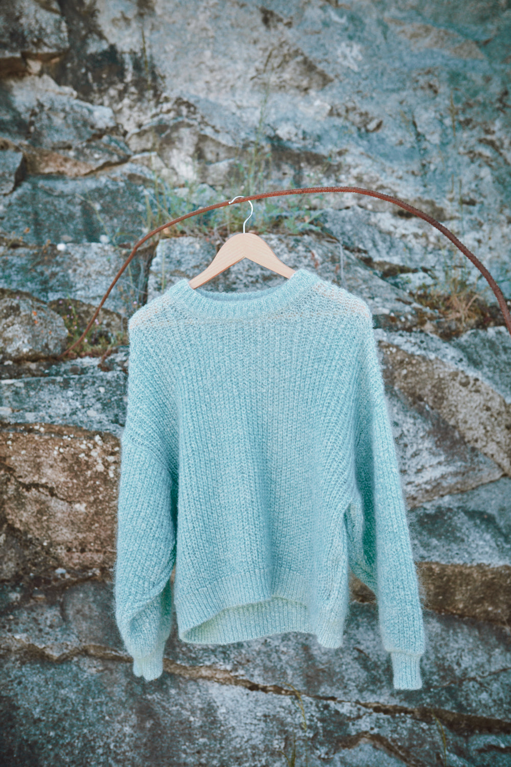 LUCIE Pull en laine mohair par Marion Graux x L'Envers - Bleu glacier
