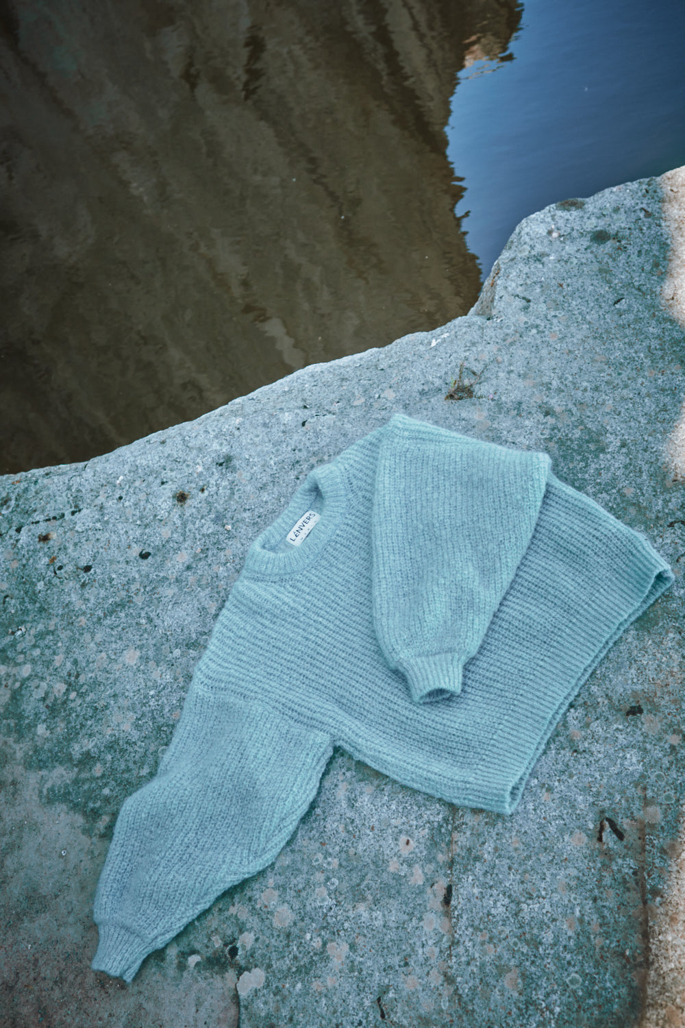 LUCIE Pull en laine mohair par Marion Graux x L'Envers - Bleu glacier