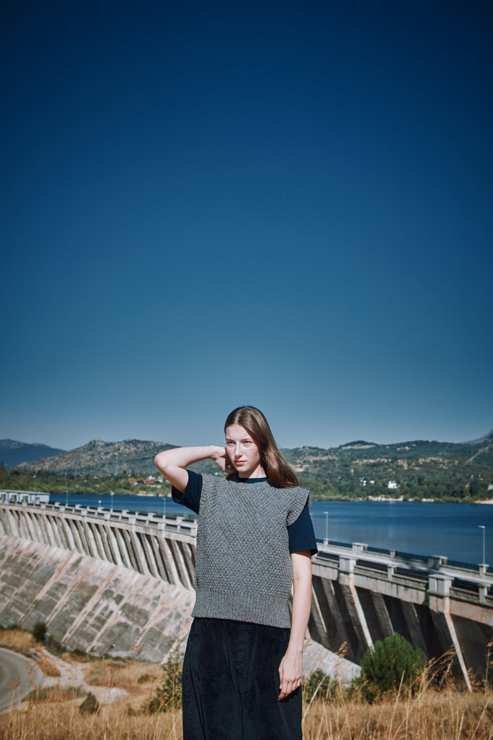 MAIA Sleeveless Sweater in Merino Wool - Ash Grey