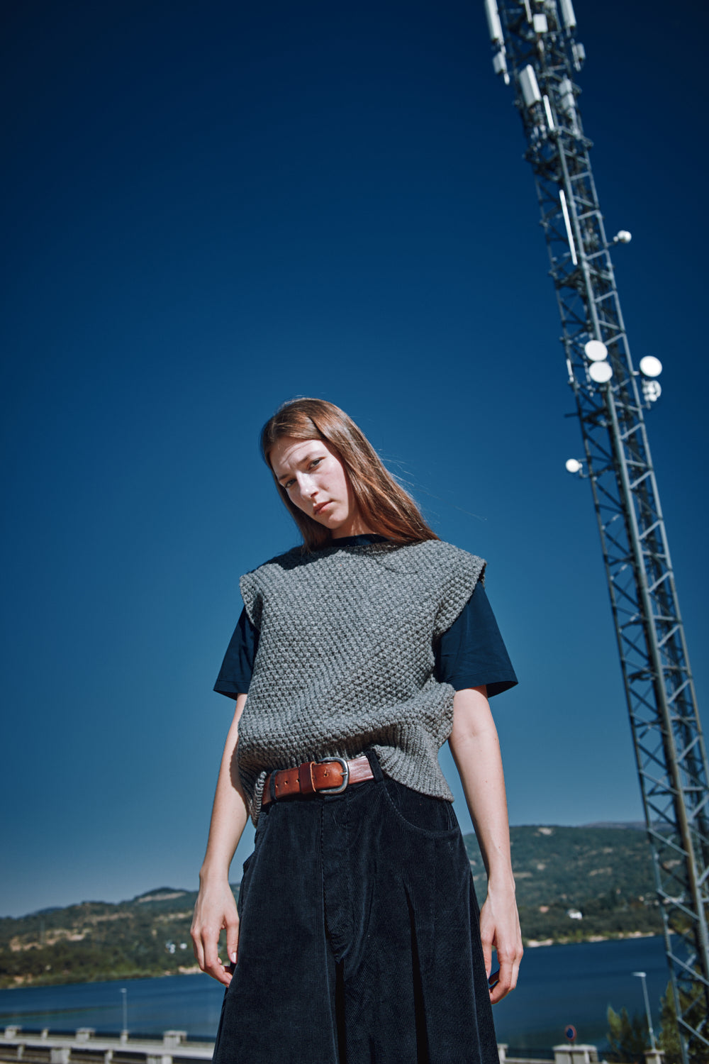 MAIA Sleeveless Sweater in Merino Wool - Ash Grey