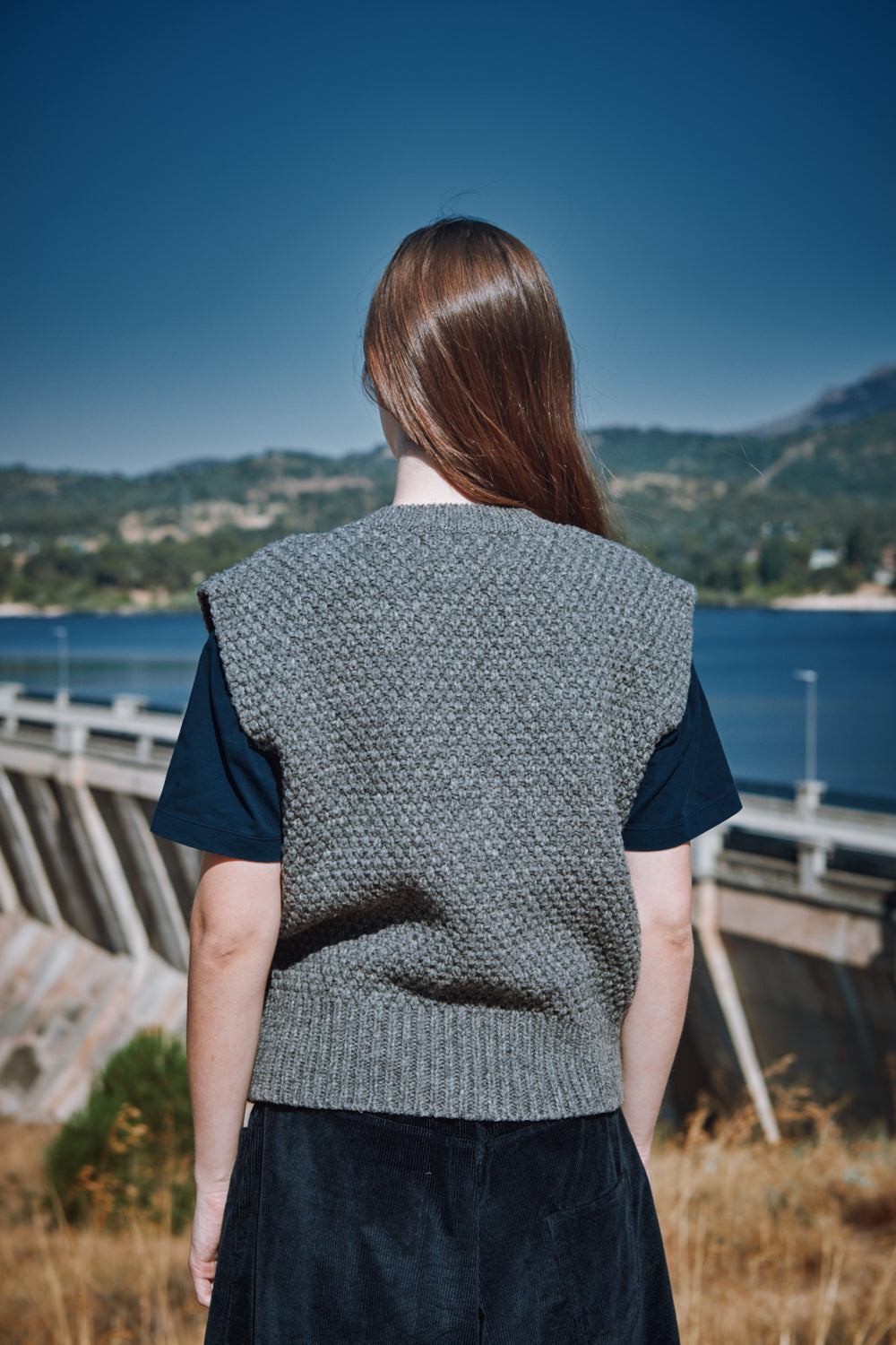 MAIA Sleeveless Sweater in Merino Wool - Ash Grey
