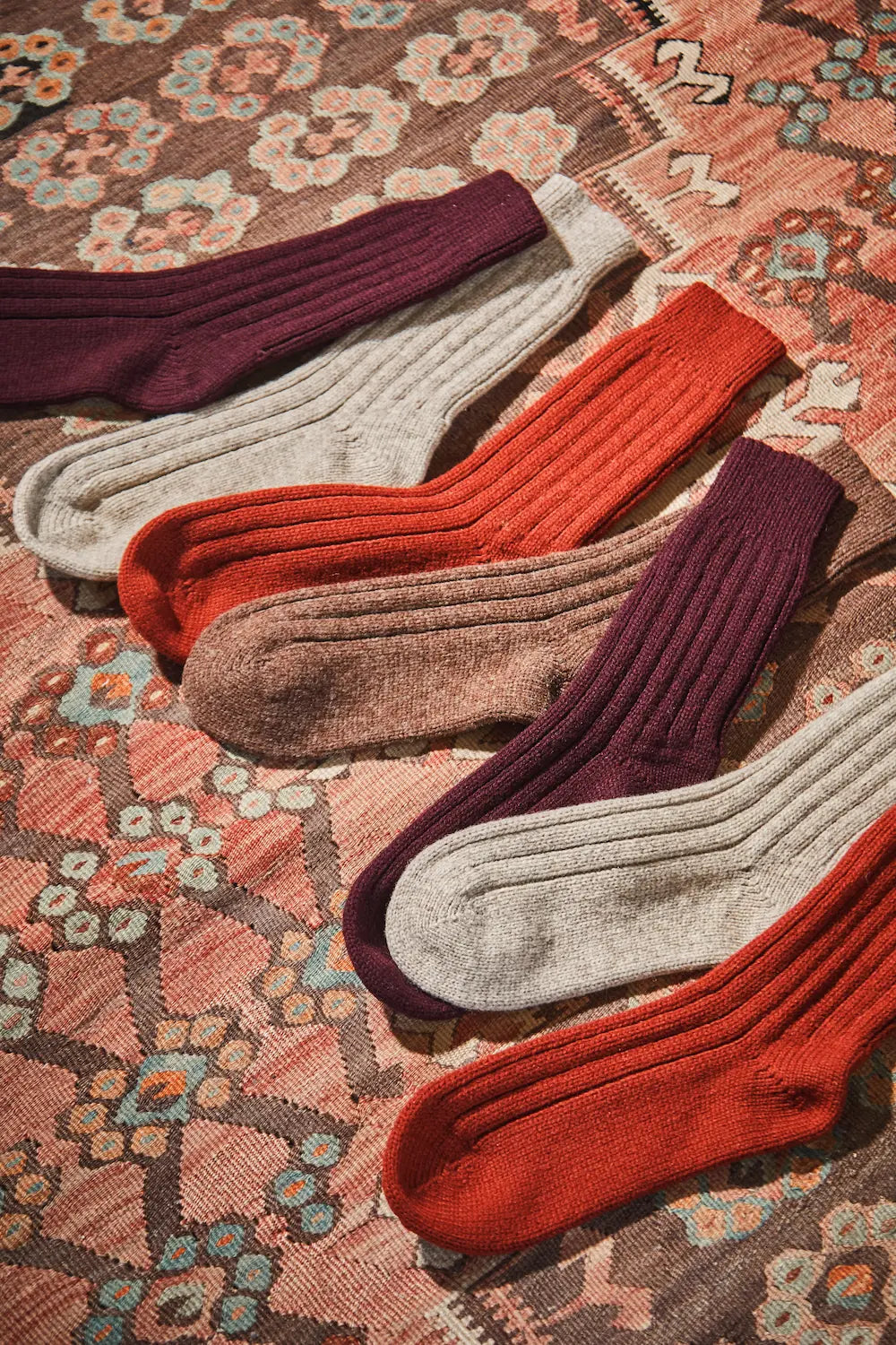 BERTHE Wool socks - Rust Red