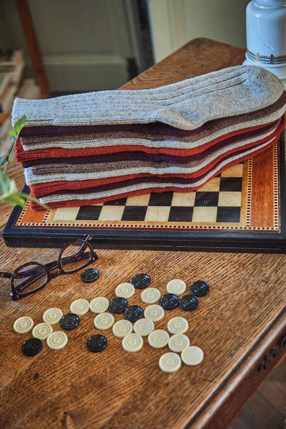 Chaussettes en laine BERTHE - Chocolat