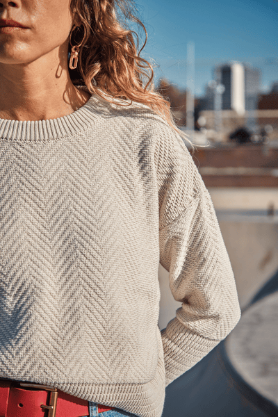 Nellie Sweater in off white - 100% Organic Cotton - L'Envers