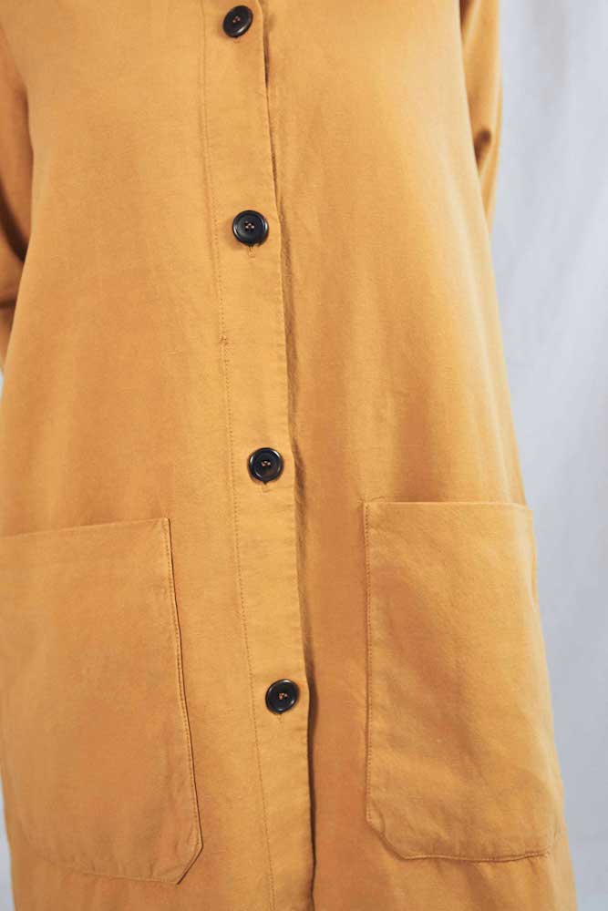 Item #221 - PAULINE Hemp and Cotton Jacket - Mustard
