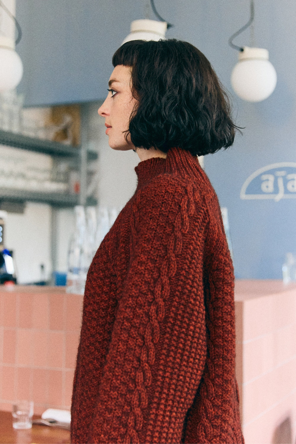 PATTI Unisex Cable Sweater in Yak Wool by Love&Dress x L'Envers - Rust Red