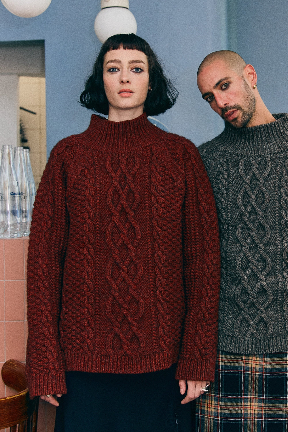 PATTI Oversize Cable Sweater in Yak Wool by Love&Dress x L'Envers - Rust Red