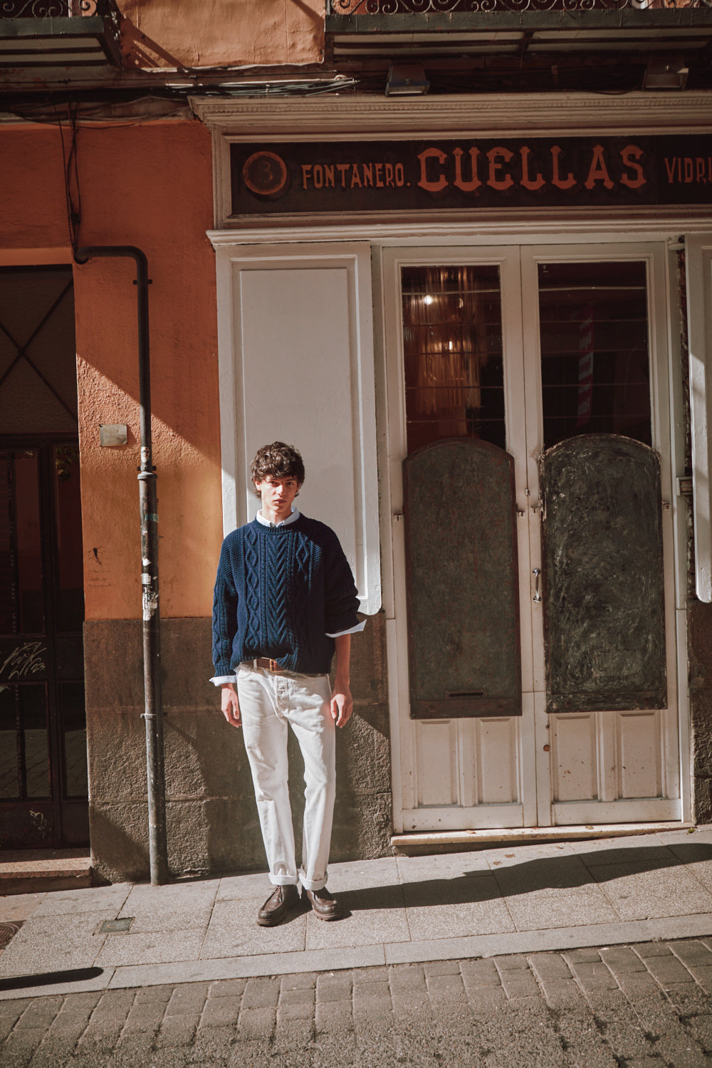 ROGER Irish Sweater for Men in Merino Wool - Navy