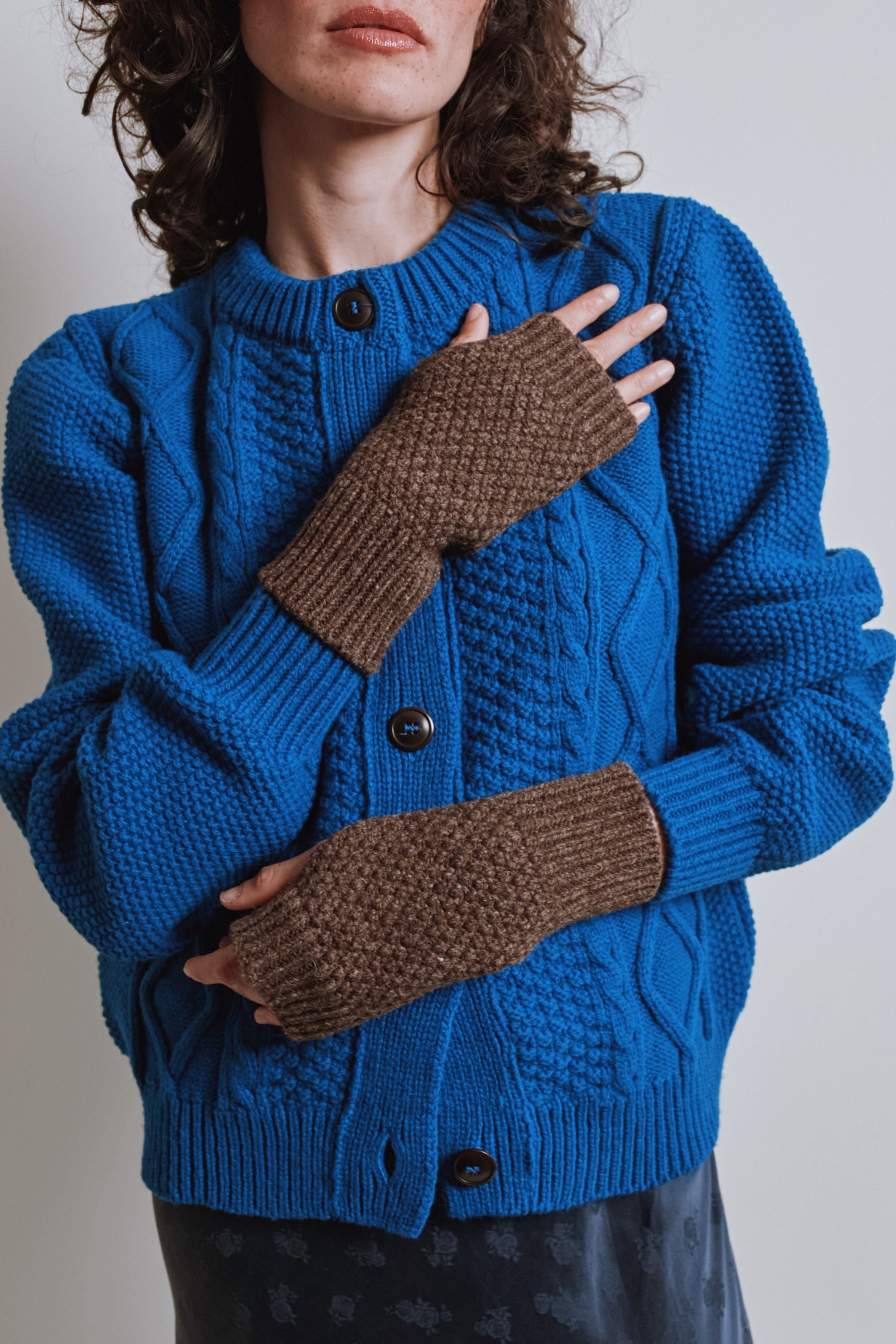 ALBA Merino Wool Mittens - Chocolate