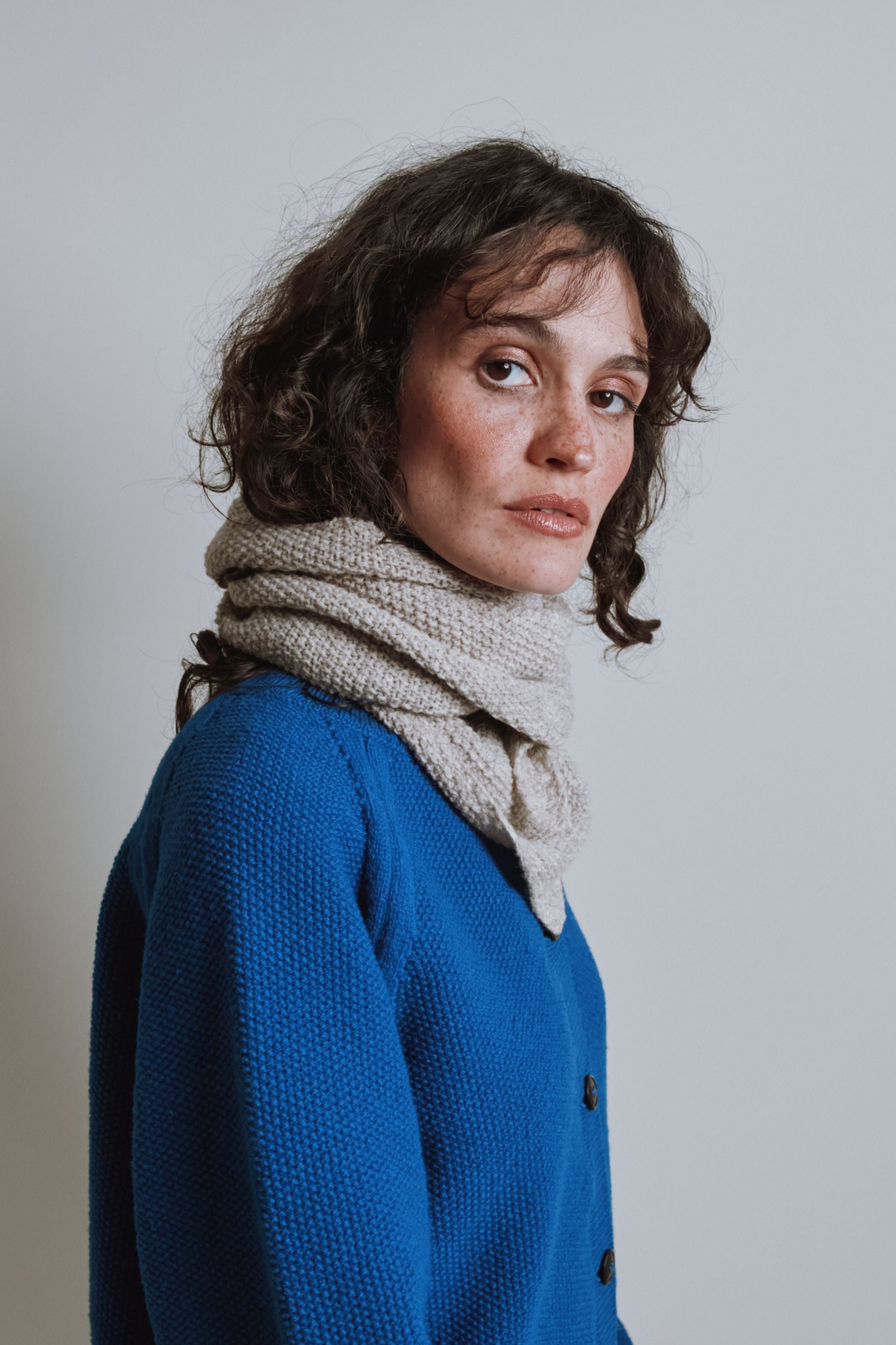 HORTENSE Bandana in Merino Wool - Beige