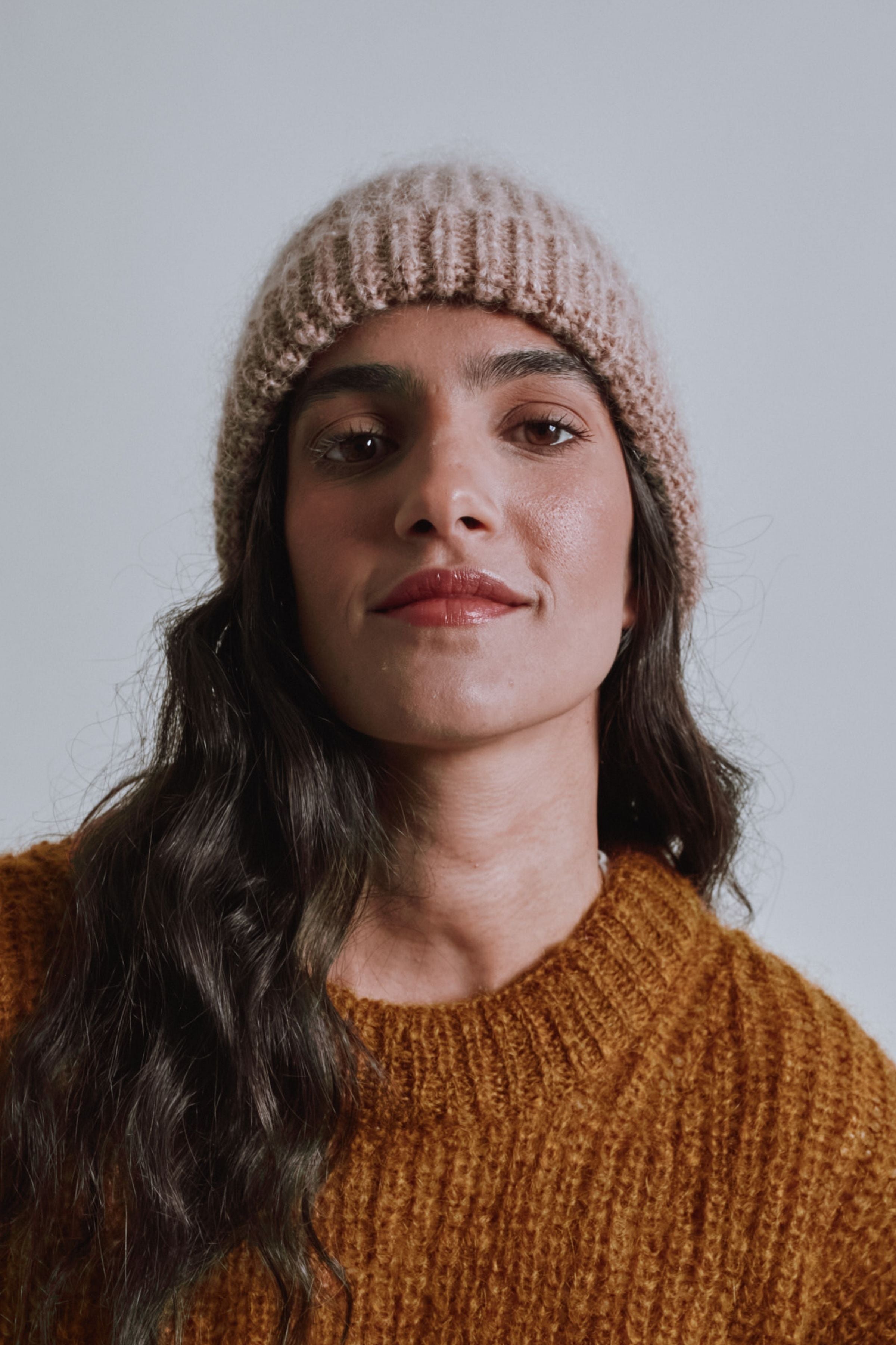 PAUL Beanie in Merino-Mohair Wool - Light Pink