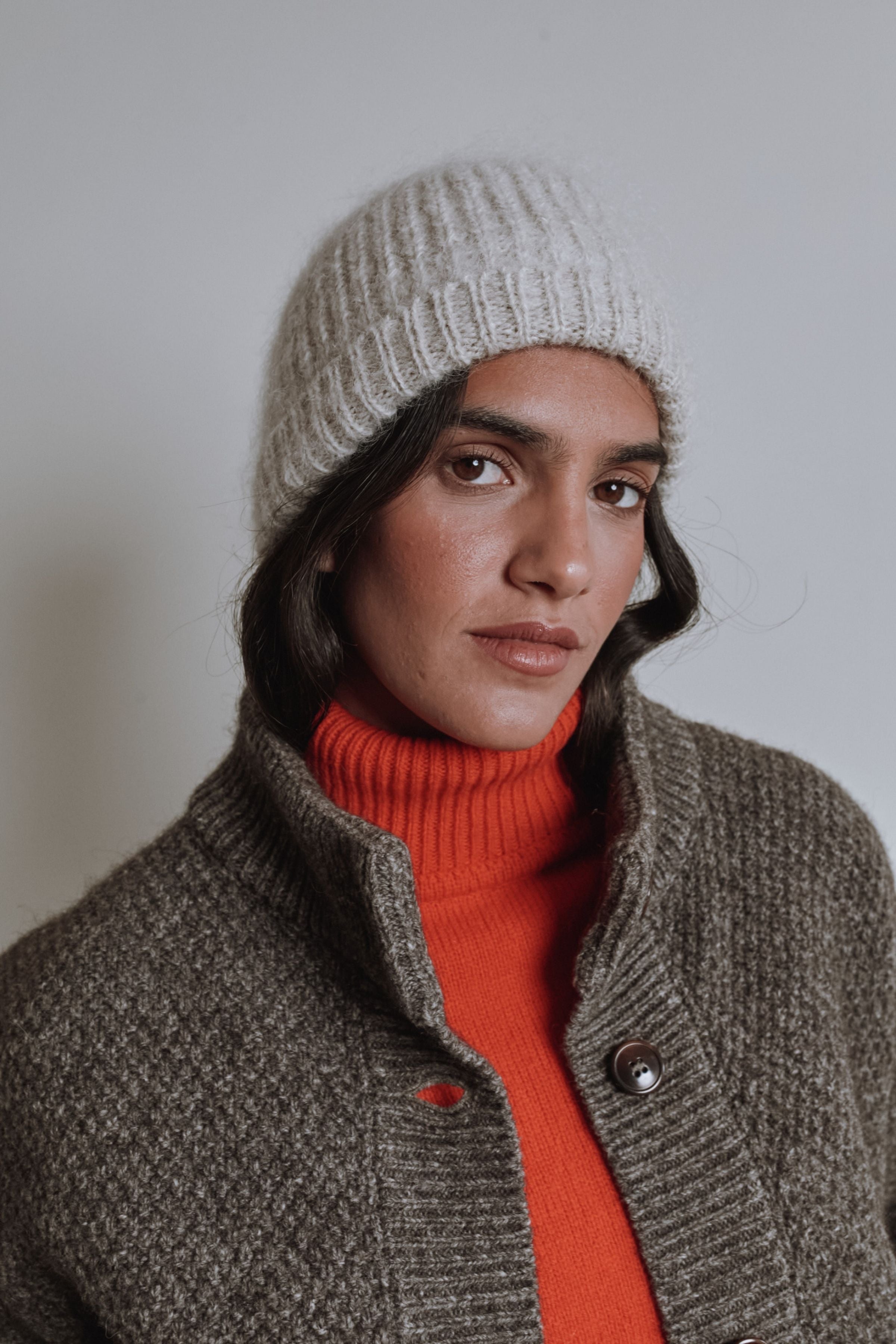 PAUL Beanie in Merino-Mohair Wool - Beige