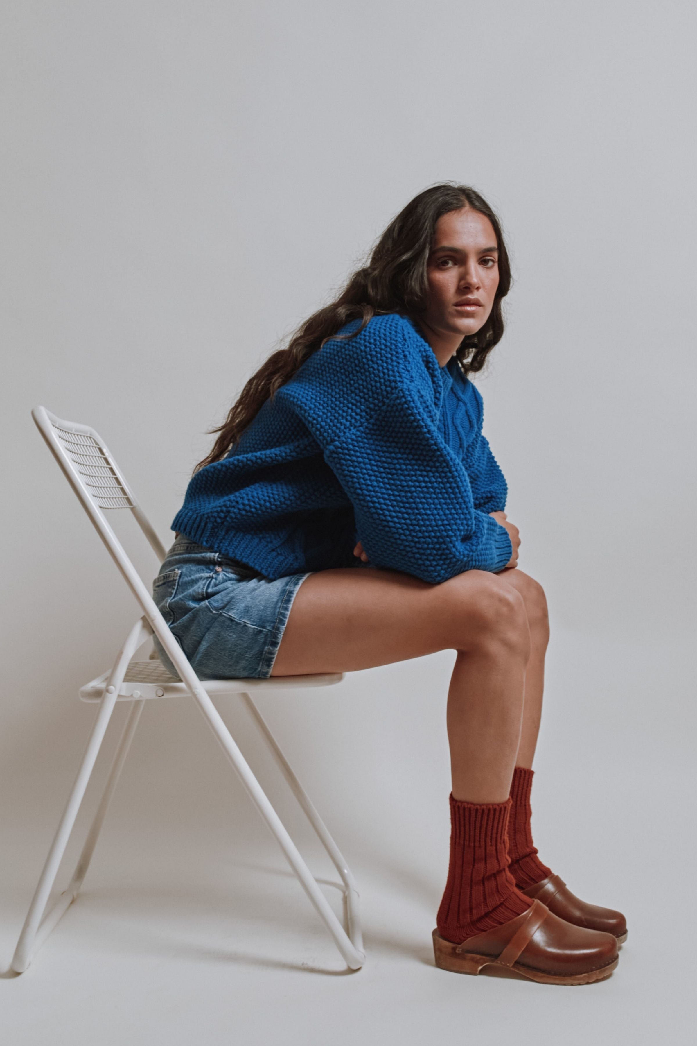 BERTHE Chaussettes en laine - Brique
