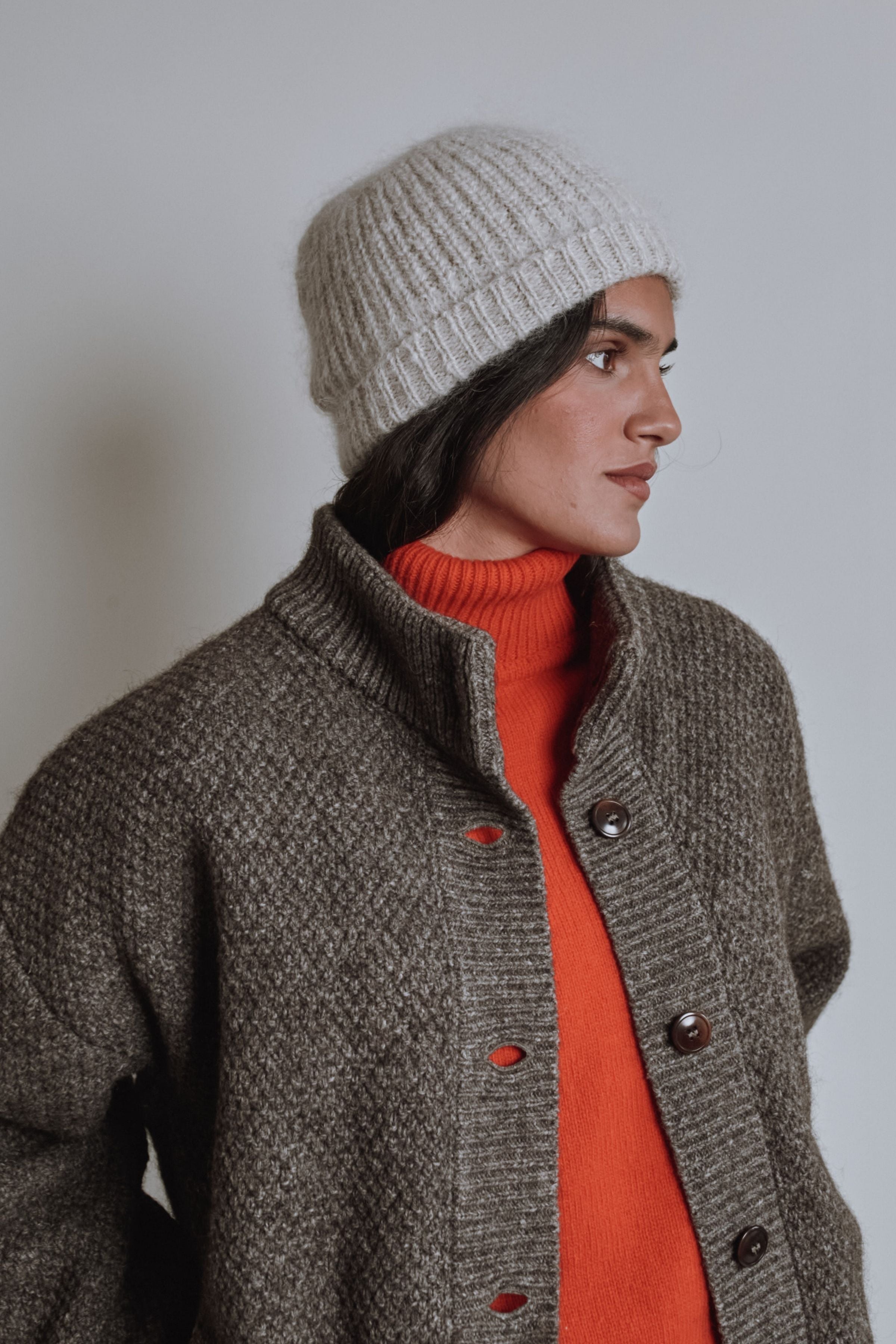 PAUL Beanie in Merino-Mohair Wool - Beige