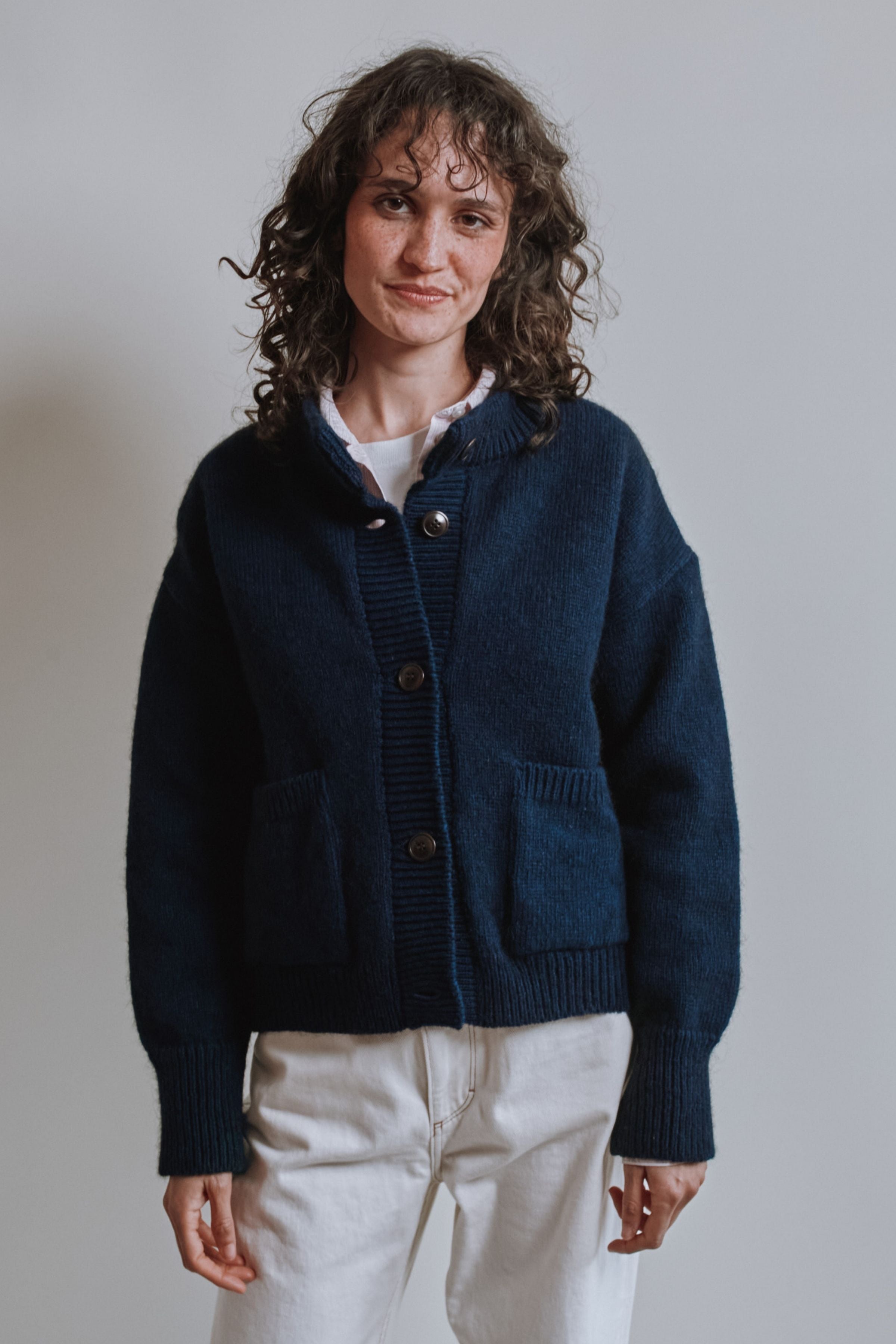 SILKE Cardigan in Yak Wool - Midnight Blue