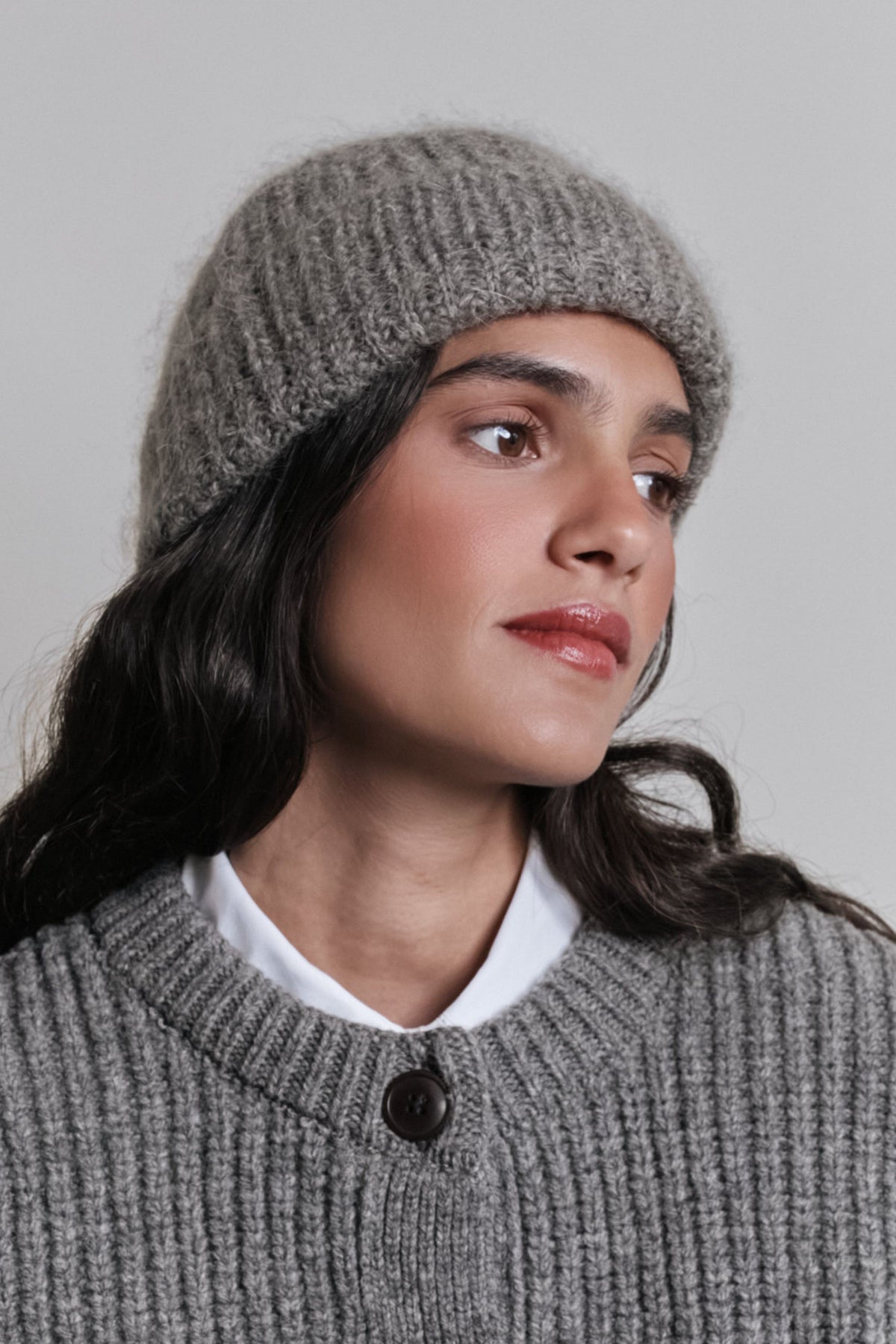 PAUL Beanie in Merino-Mohair Wool - Ash Grey