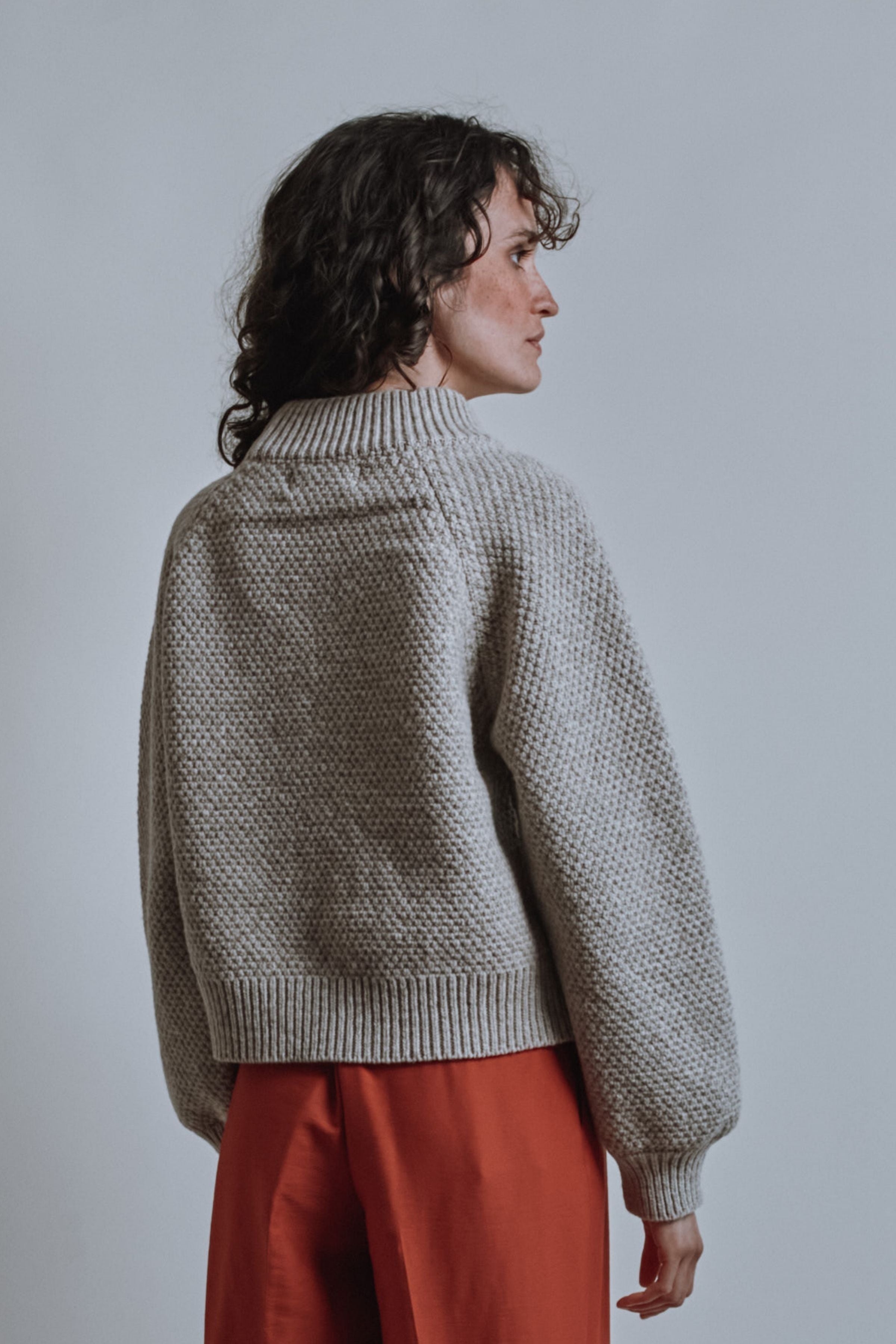 Pull à manches raglan VANESSA en laine mérinos - Beige