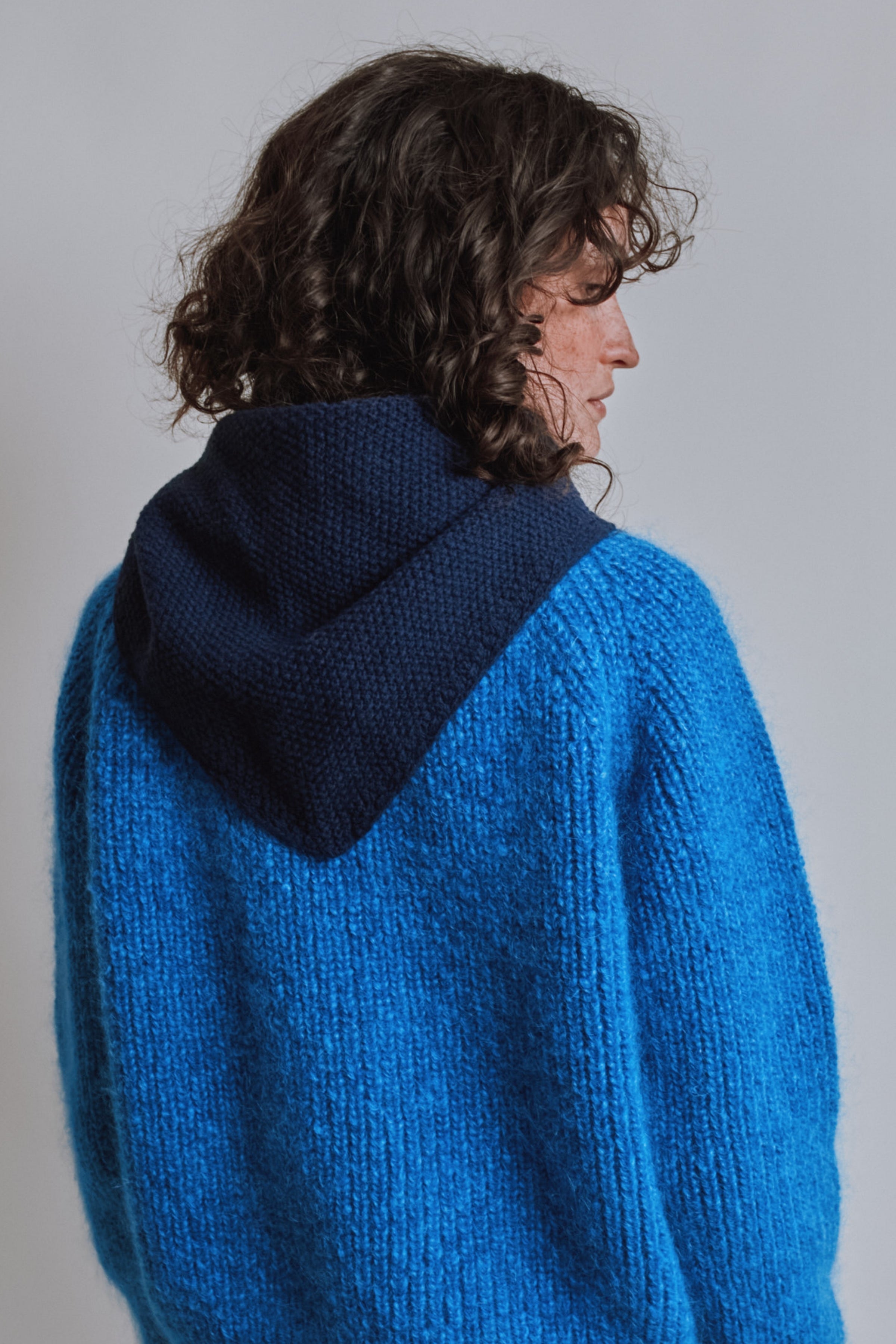 HORTENSE Bandana in Merino Wool - Navy