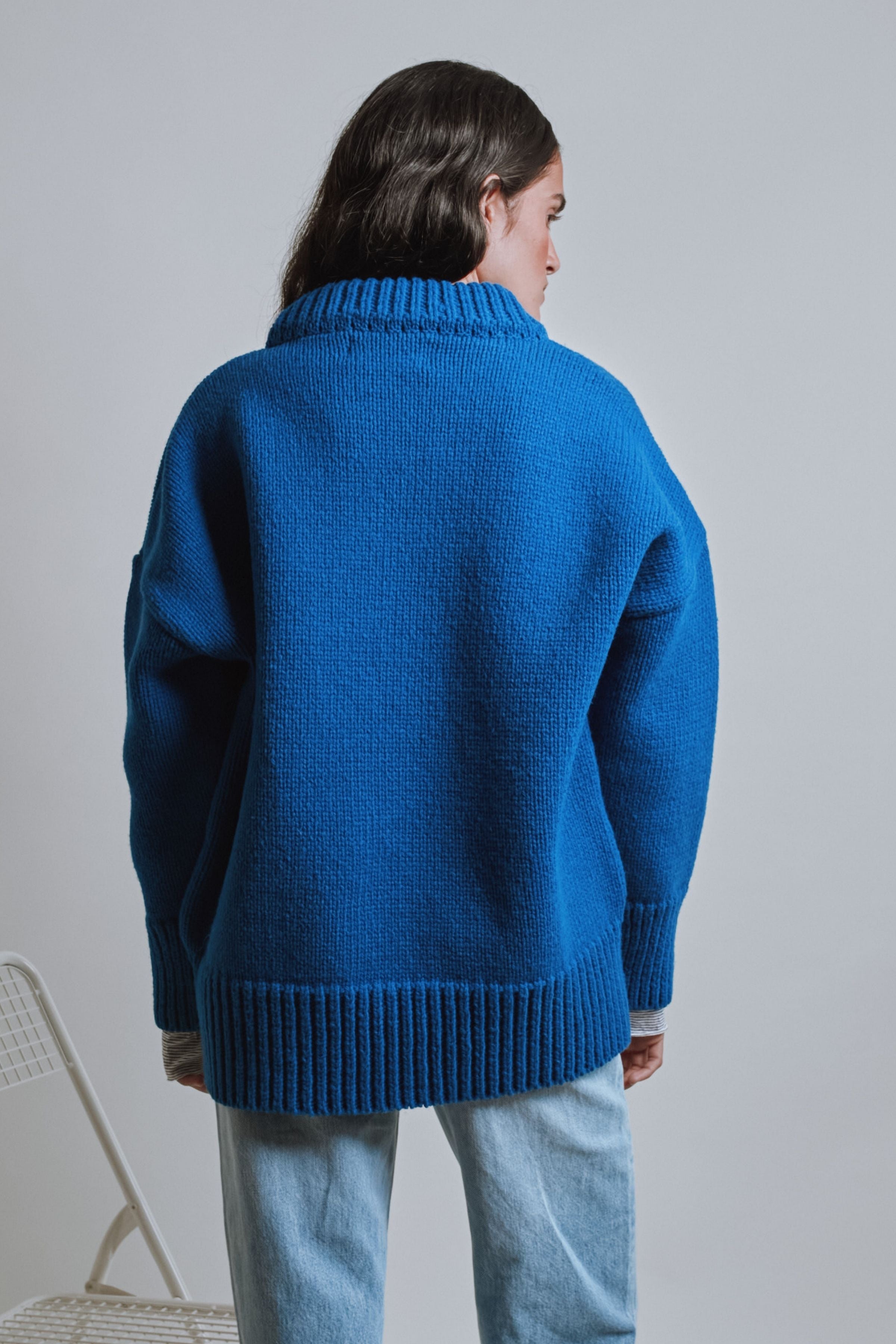 STEPHANIE Oversize Sweater in Merino Wool - Cobalt Blue