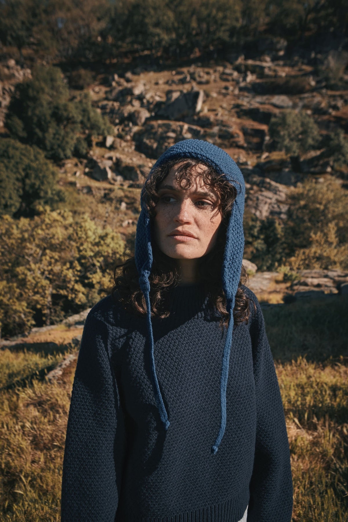 GERONIMO Ear Flap Beanie in Merino Wool - Cobalt Blue