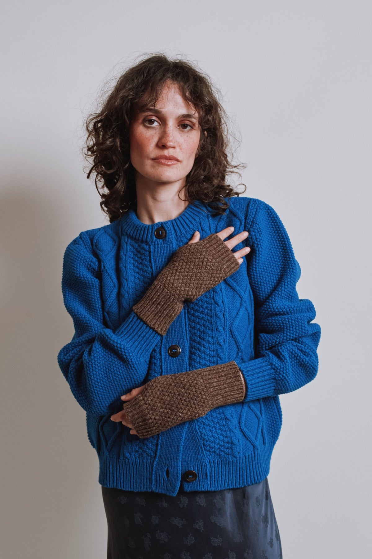 ALBA Merino Wool Mittens - Chocolate