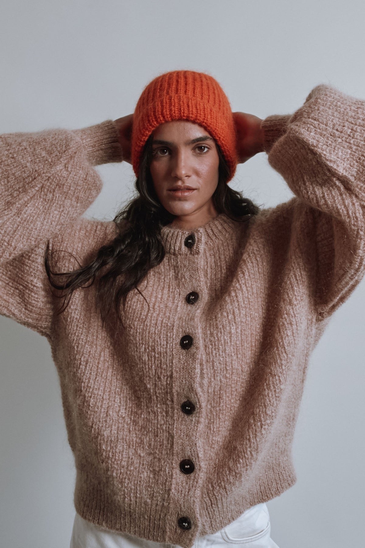 PAUL Beanie in Merino-Mohair Wool - Burnt Orange