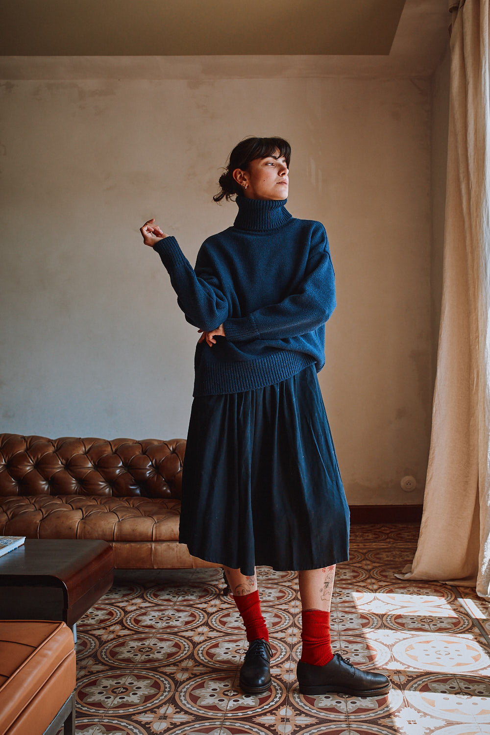 Thérèse Navy Wool Sweater