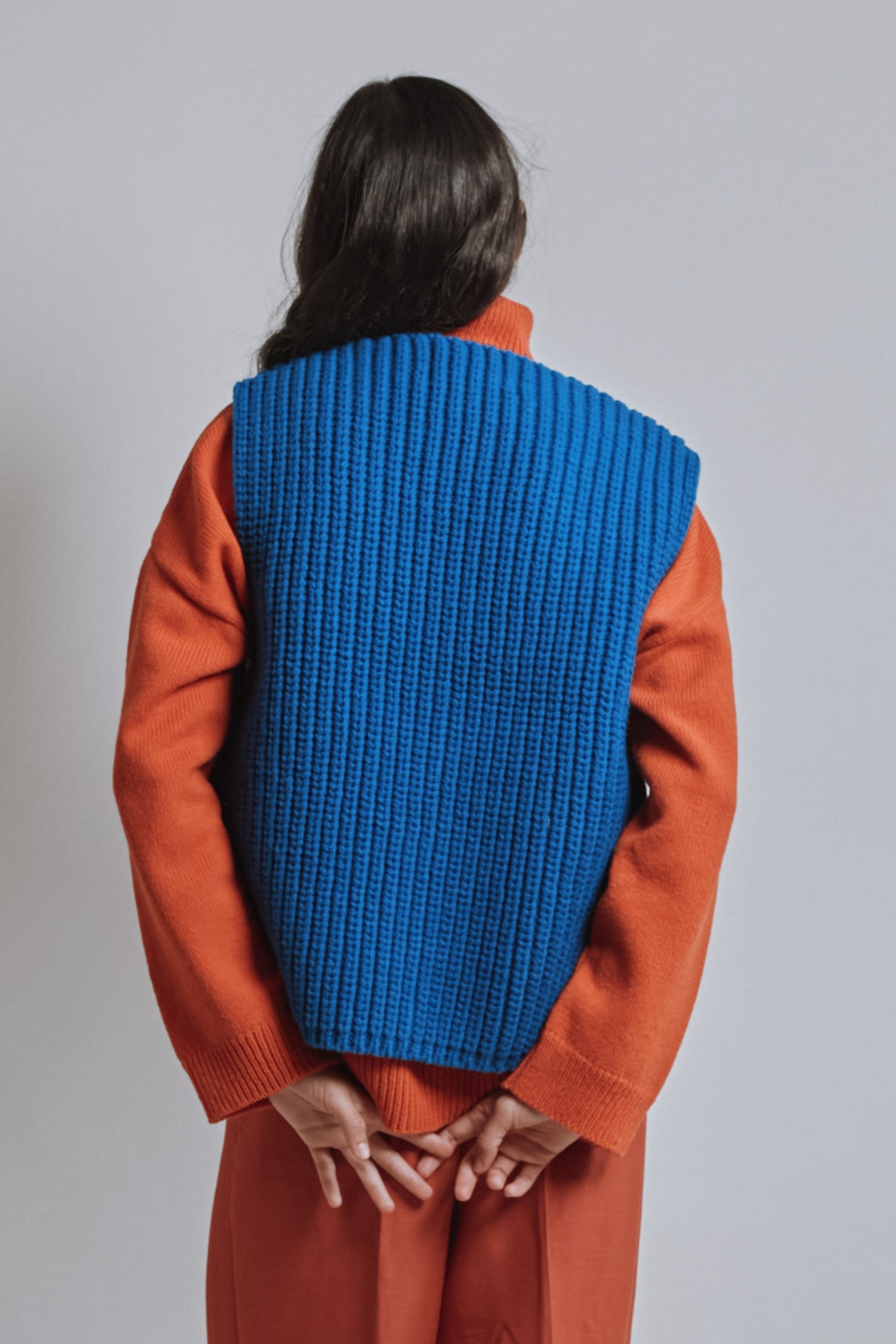 VERA Sleeveless Vest in Merino Wool - Cobalt Blue