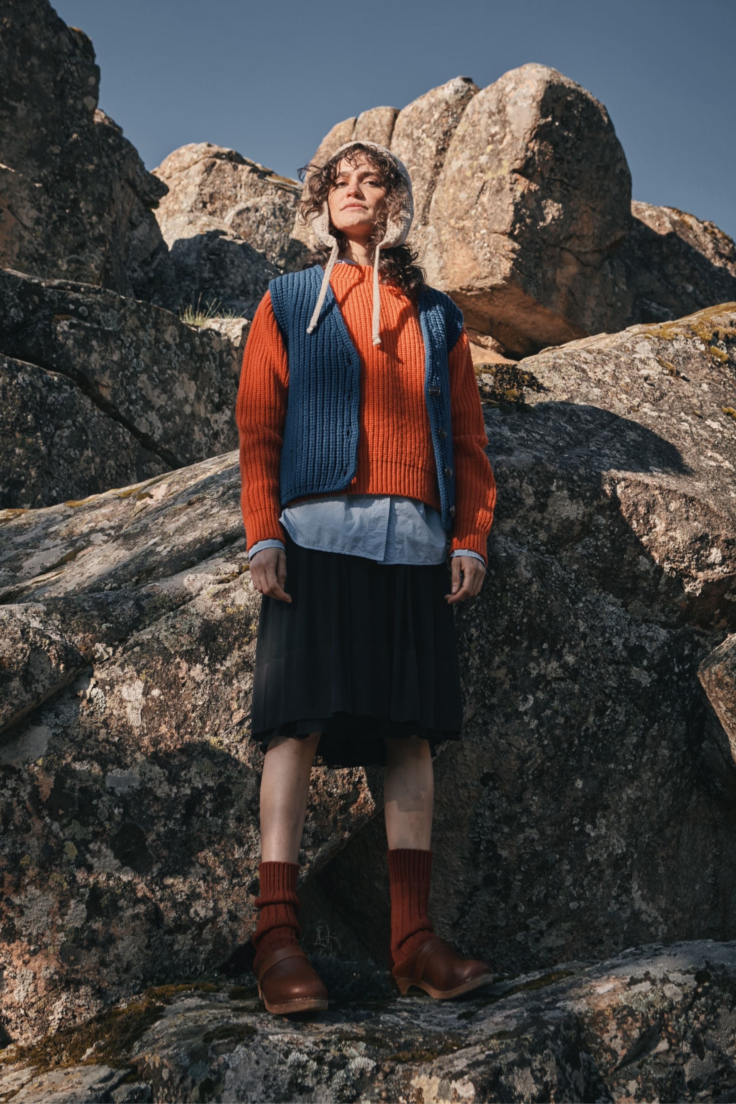 VERA Sleeveless Vest in Merino Wool - Cobalt Blue