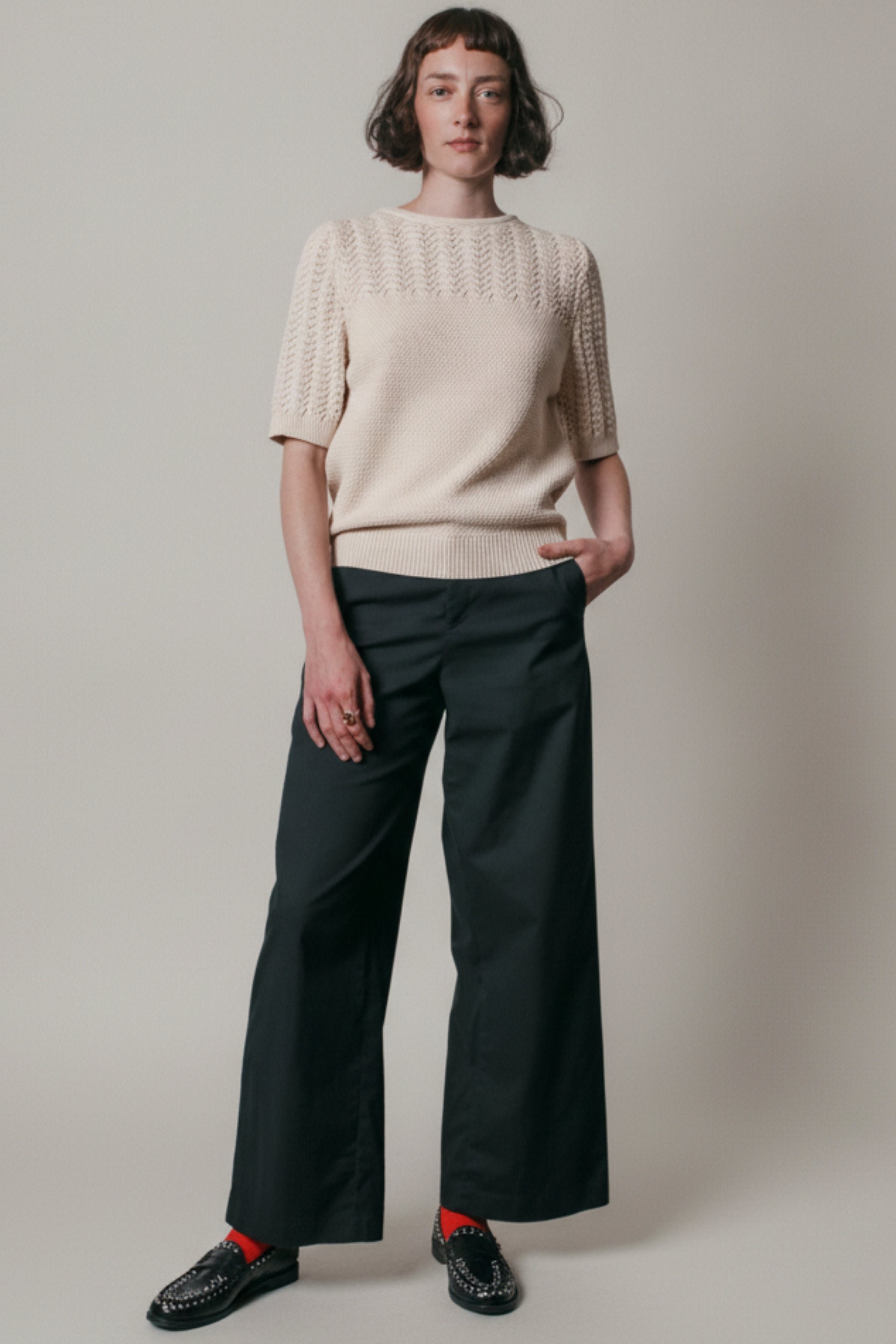 LIZ Lace Top in Organic Cotton - Off-White