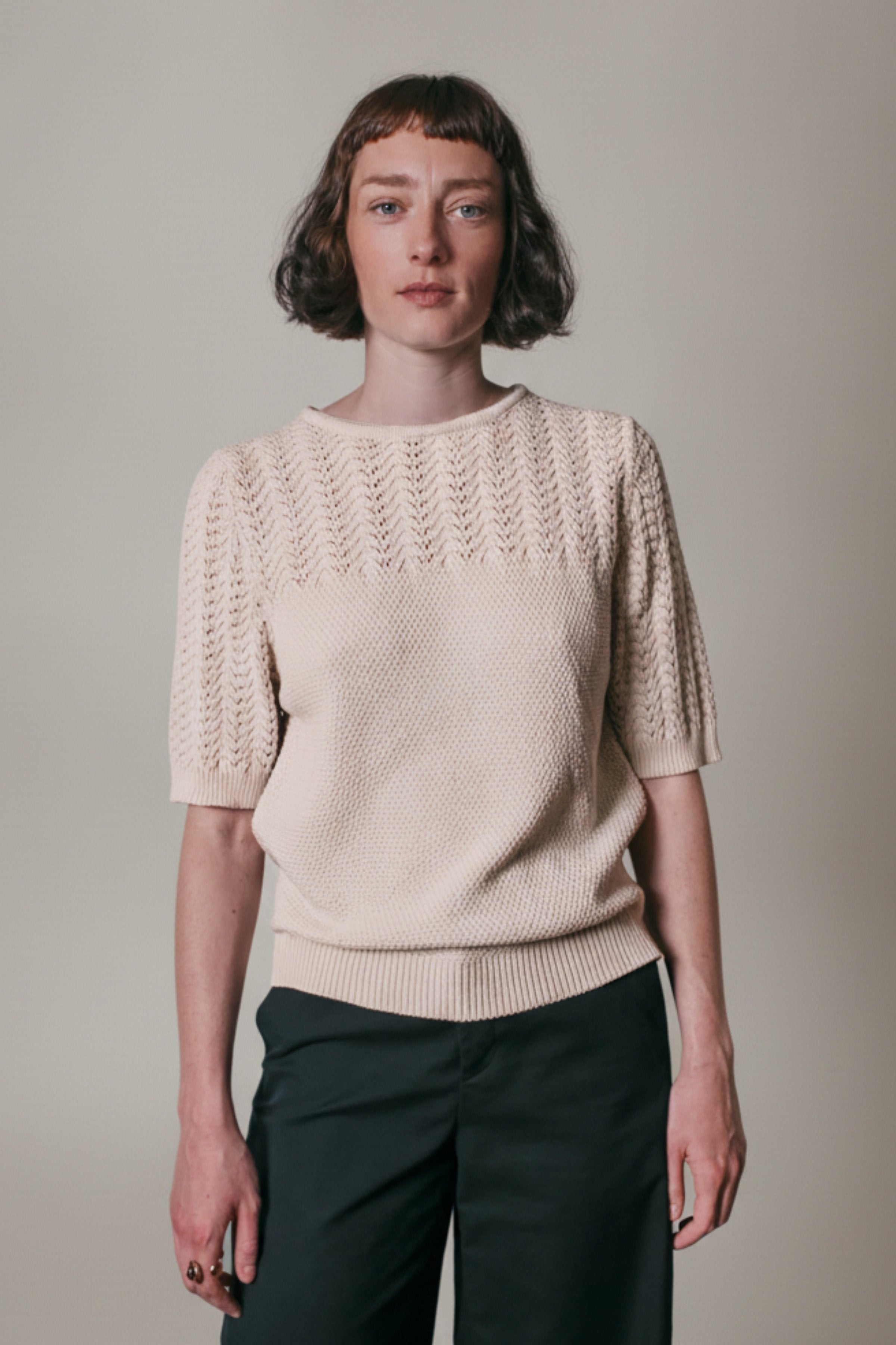 LIZ Lace Top in Organic Cotton - Off-White
