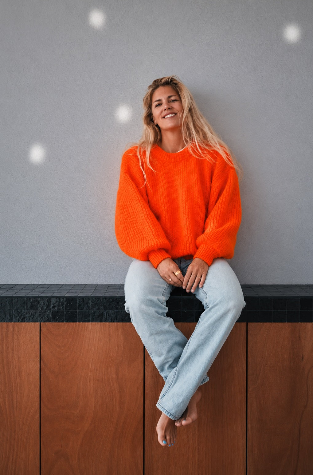 Pull en mohair LUCIE par Marie Courroy x L'Envers - Orange