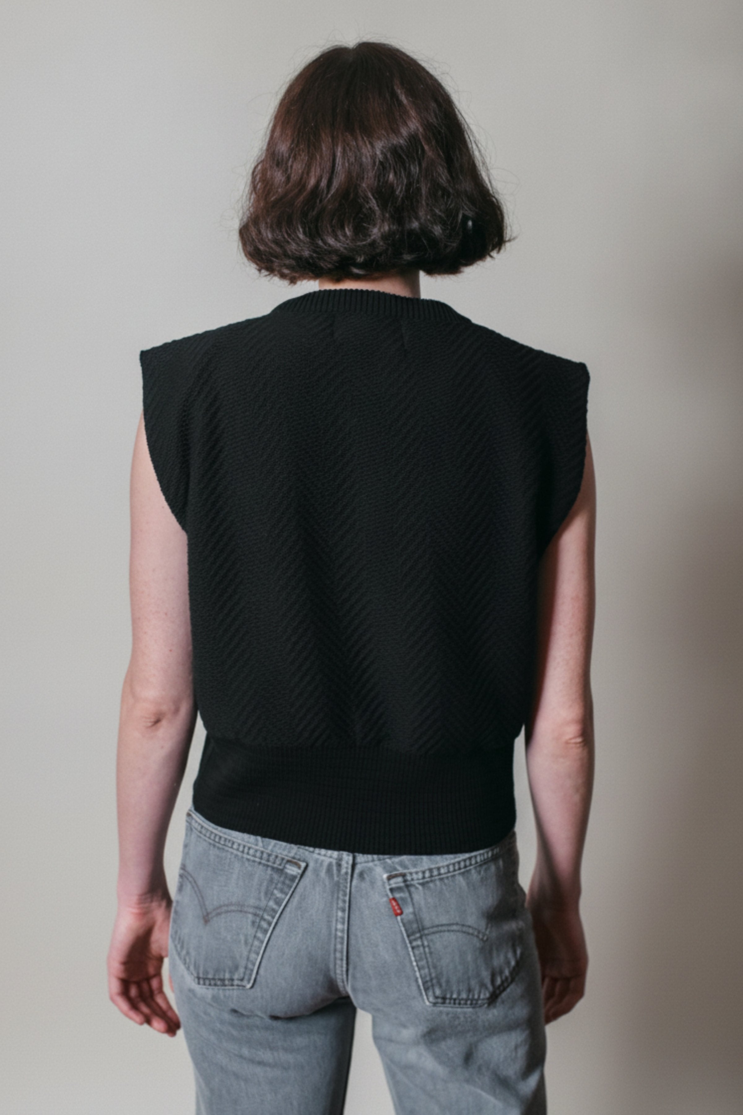 VALENTINE Top sans manches en coton biologique - Noir