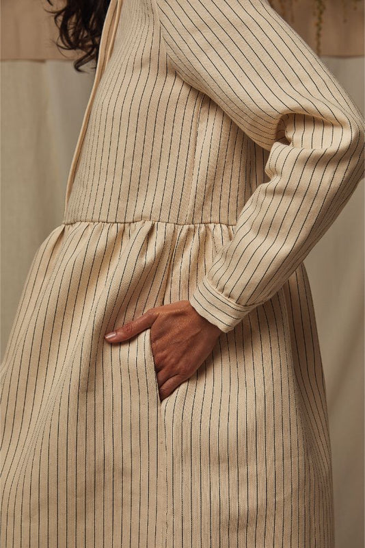 catherine-dress-cotton-camel-stripes