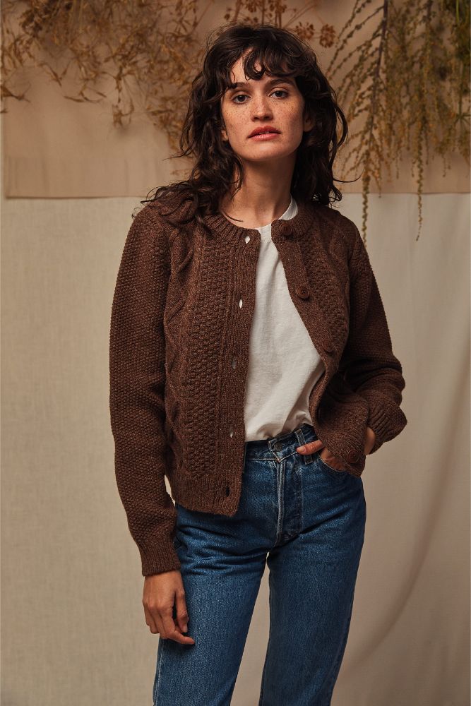 Chocolate brown sales cardigan