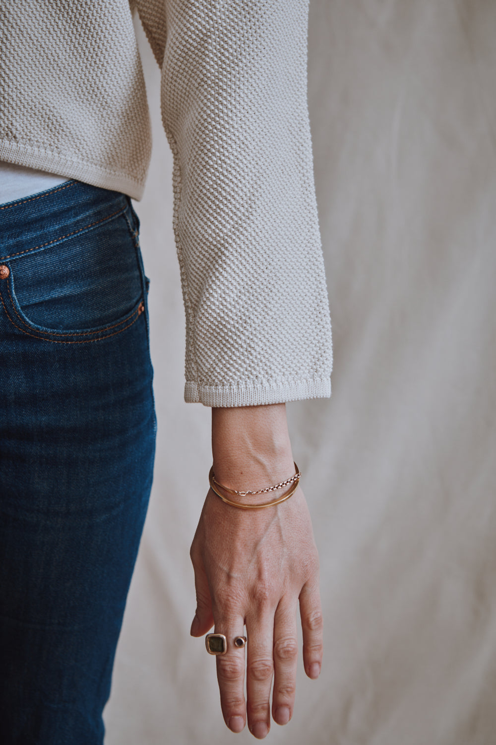 Article #324 - Veste courte EMILIE en coton biologique - écru