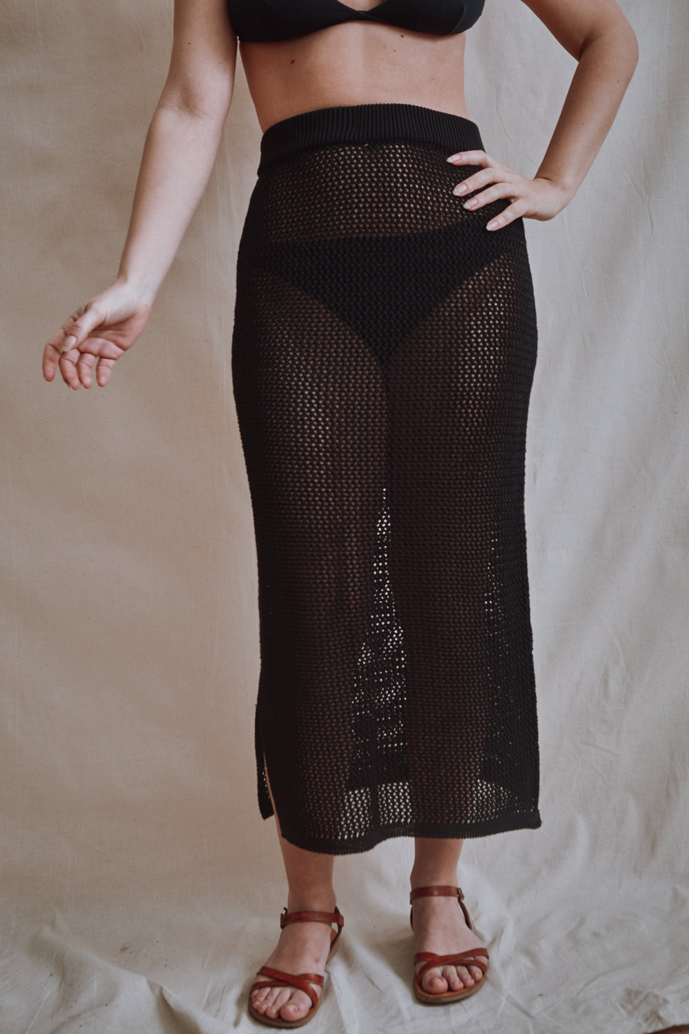 Article #420 - Jupe longue AMAIA en coton biologique - Noir