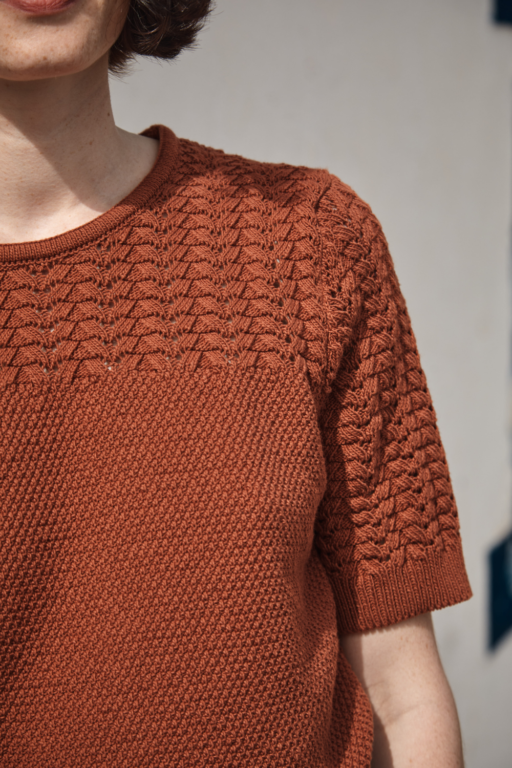 LIZ Top en dentelle en coton biologique - Terracotta