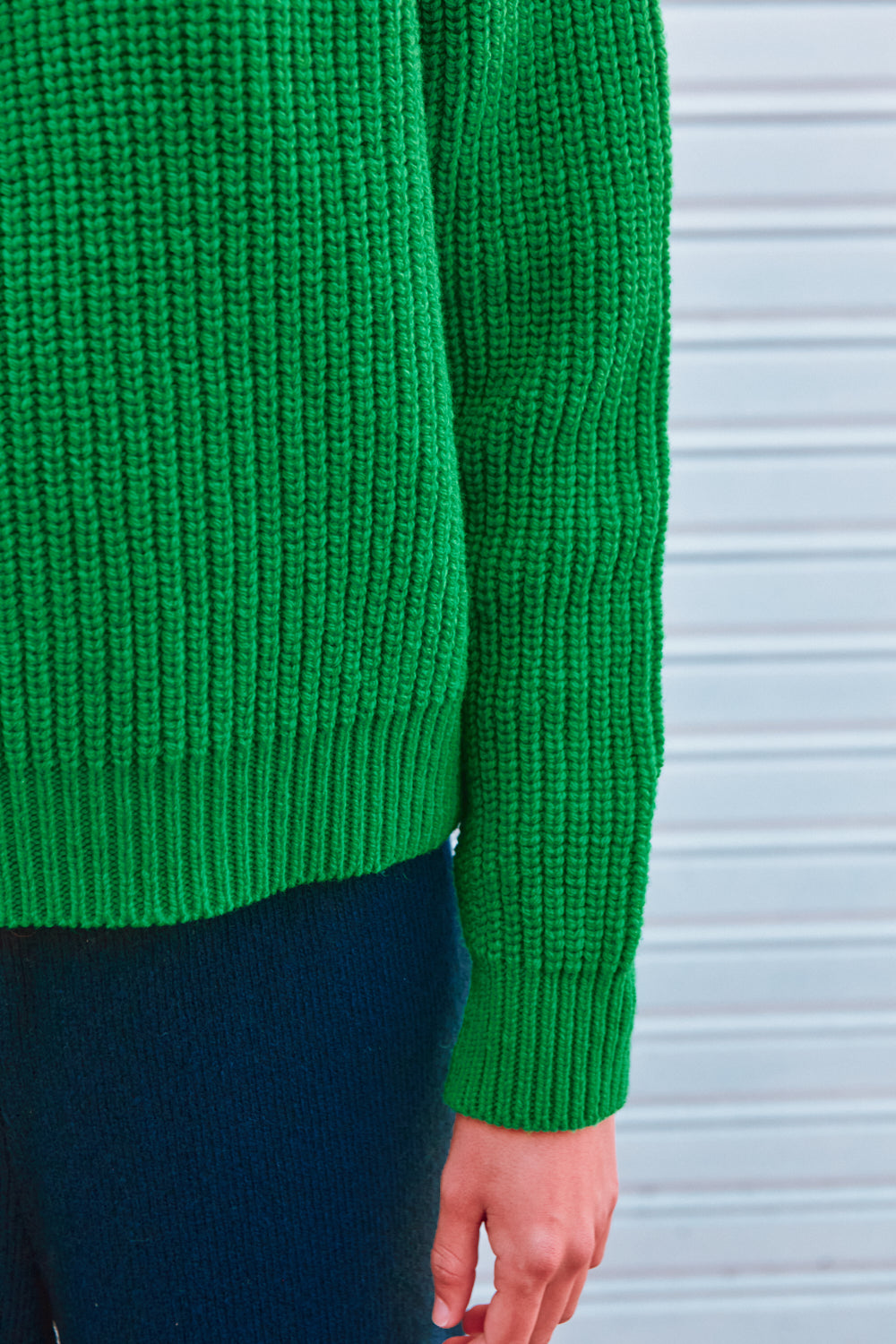 AGNÈS Pull raglan en laine mérinos - Vert perroquet