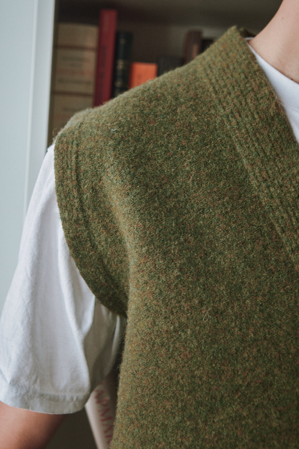 ALBERTO Gilet sans manches pour homme en laine bouillie - Vert olive