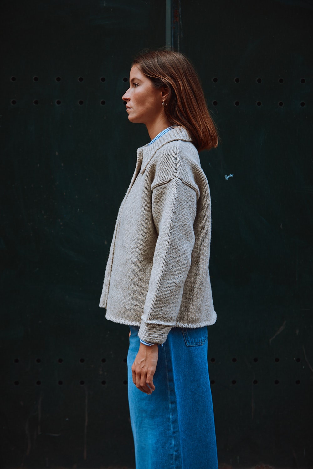 Veste CALAMITY en laine mérinos - Beige - 100% cruelty-free sustainable knitwear - L'envers