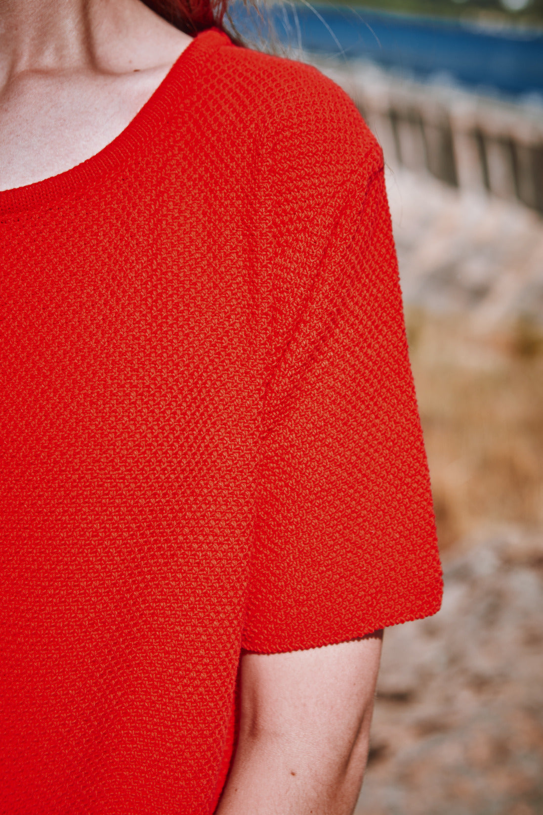 CARLA Robe t-shirt en coton bio - Rouge - L'ENVERS