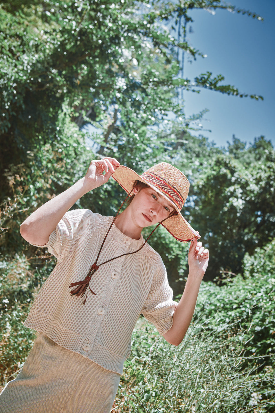 L'Envers - CLARISSE Cardigan à manches courtes en coton biologique - Écru