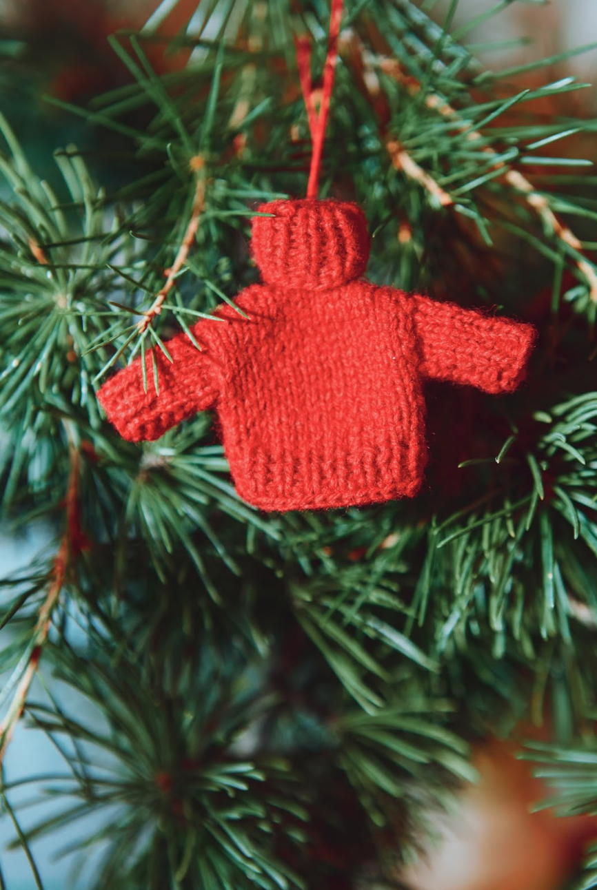 THERESE Mini Pull de Noël en laine mérinos - Rouge