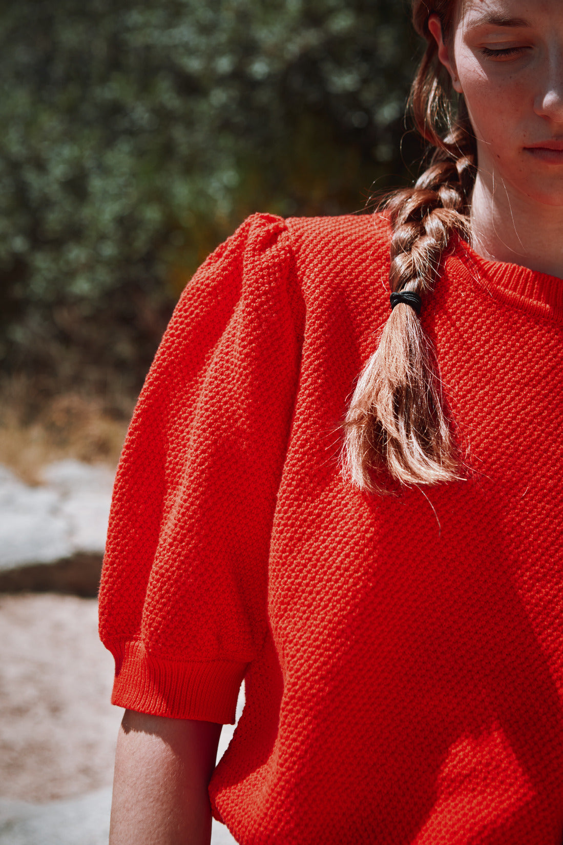 ELISABETH Top à manches bouffantes en coton bio - L'ENVERS